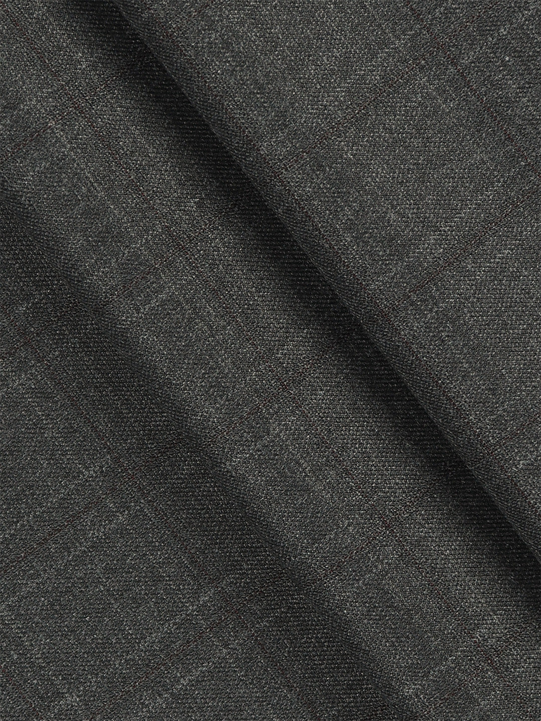 Poly Viscose Blend Checked Stretch Suiting Fabric Dark Grey Chronicle