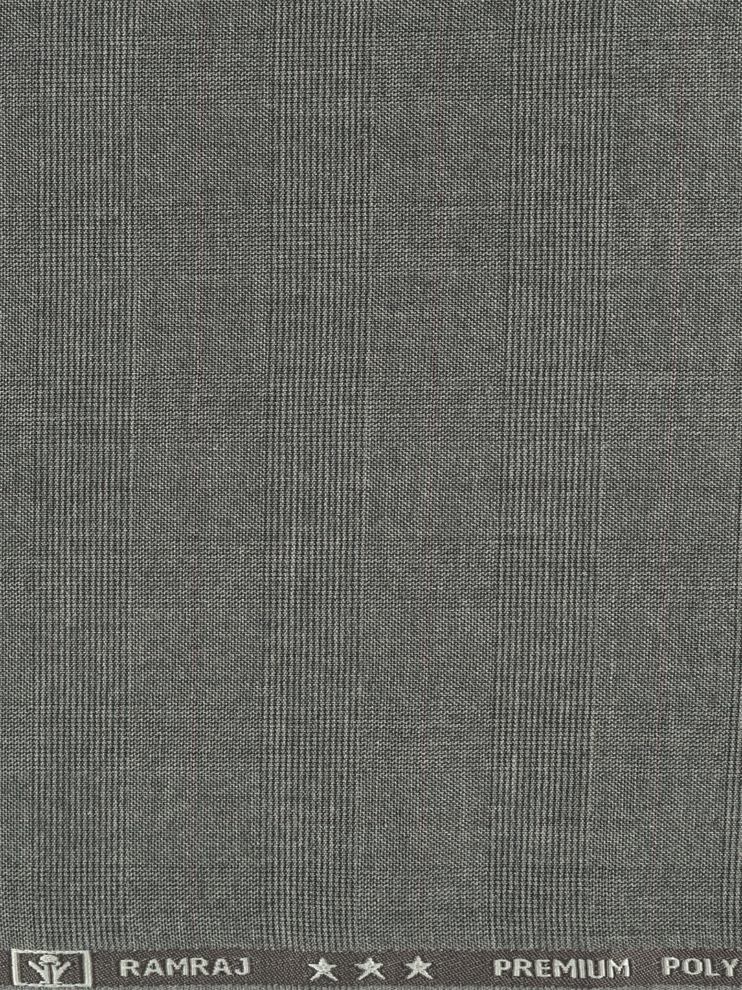 Poly Viscose Blend Self Design Stretch Suiting Fabric Grey Enable