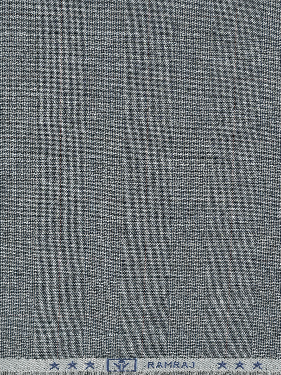 Poly Viscose Blend Self Design Stretch Suiting Fabric Greyish Blue Enable
