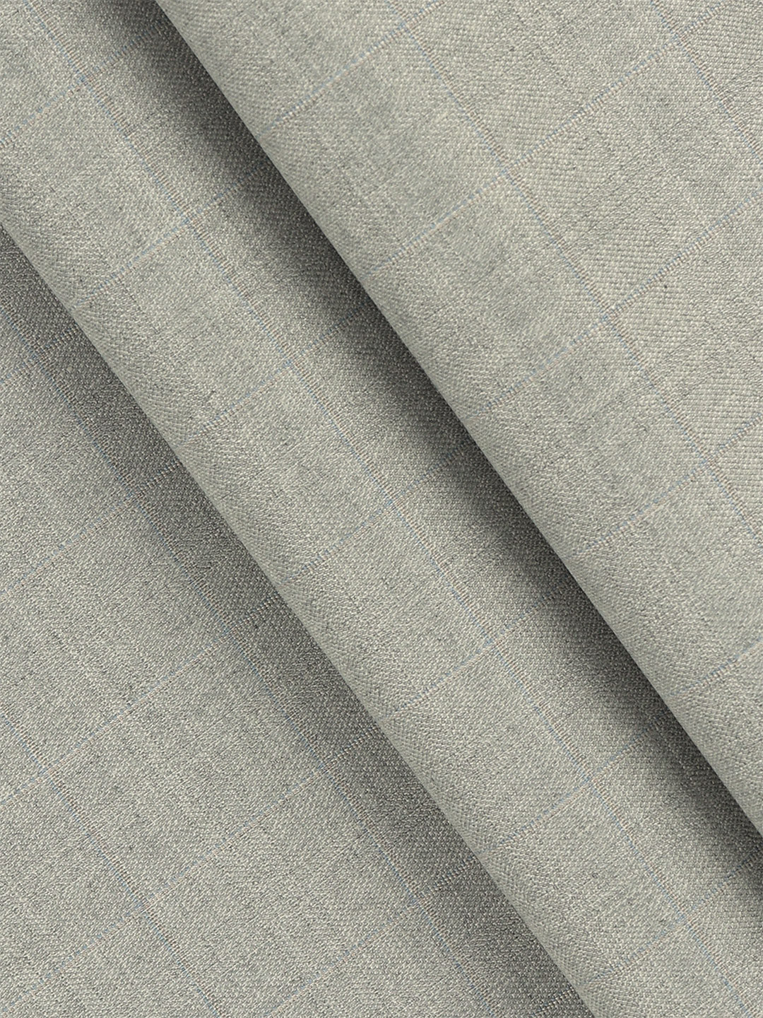 Poly Viscose Blend Checked Stretch Suiting Fabric Grey Miracle