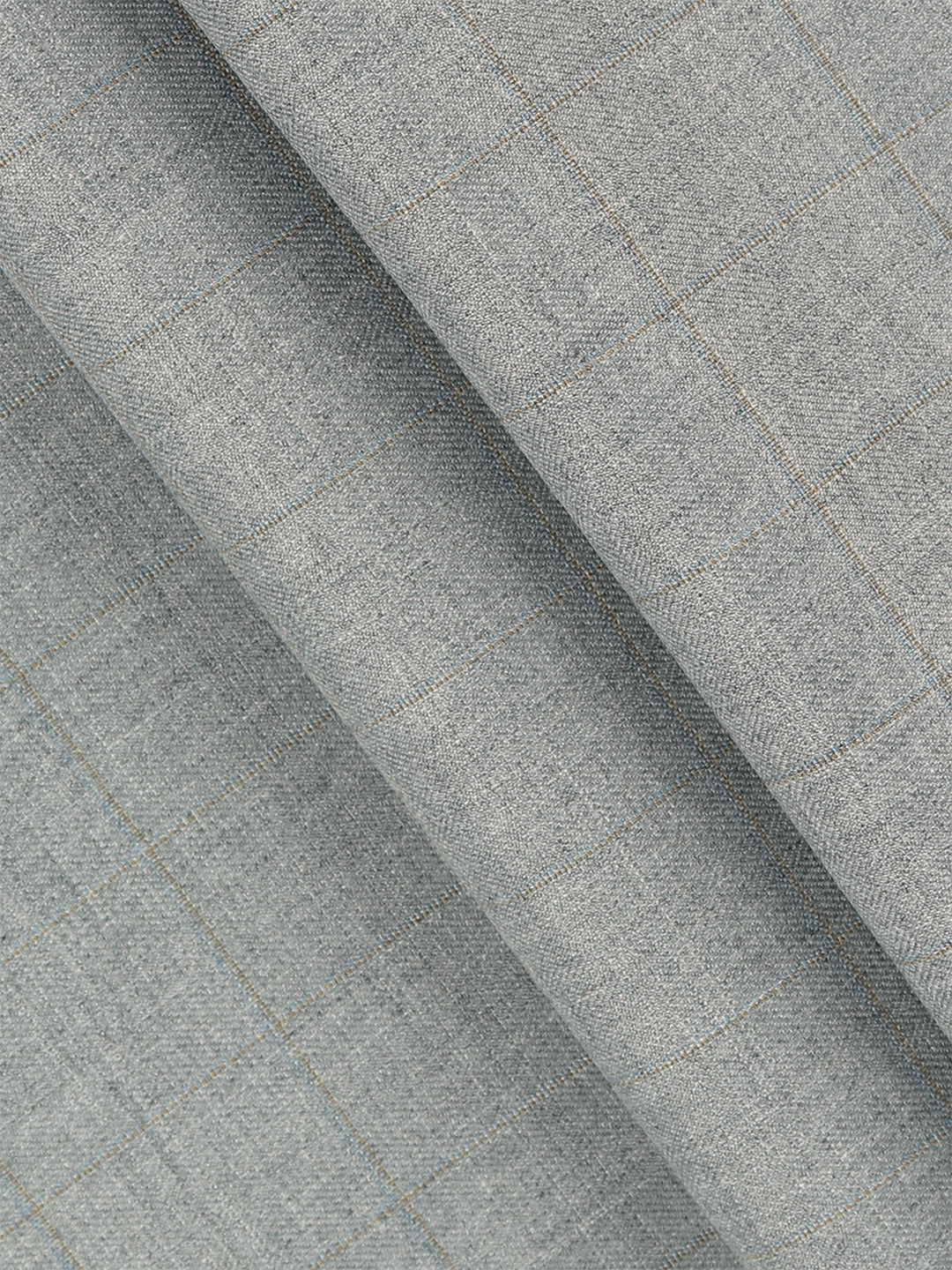 Poly Viscose Blend Checked Stretch Suiting Fabric Dark Grey Miracle