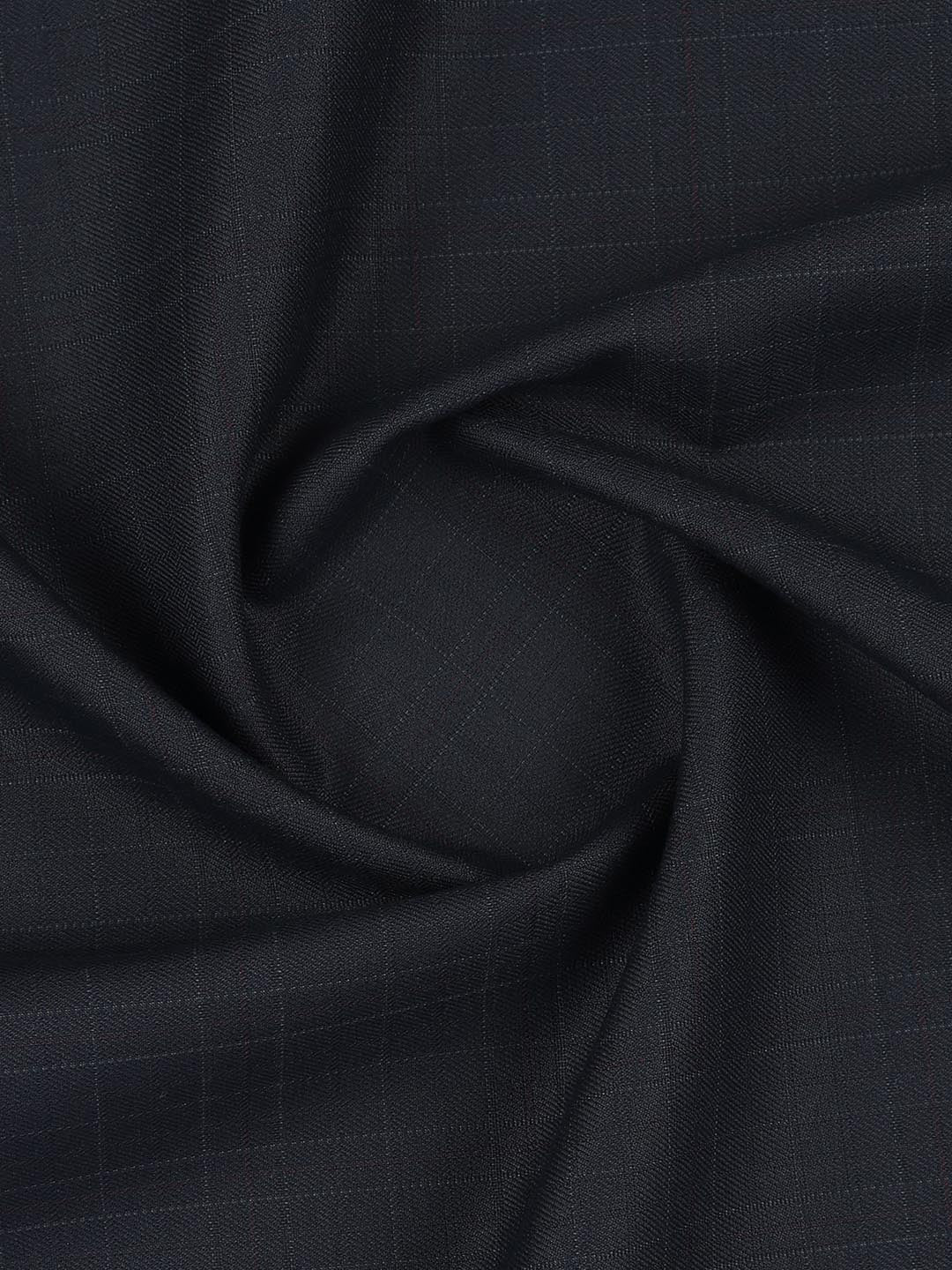 Poly Viscose Blend Checked Stretch Suiting Fabric Blue Miracle