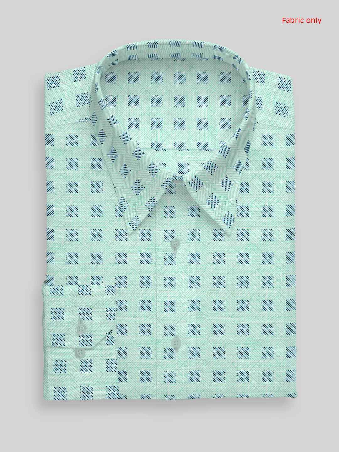 Men Cotton Blend Green Printed Shirt Fabric Hiper Print
