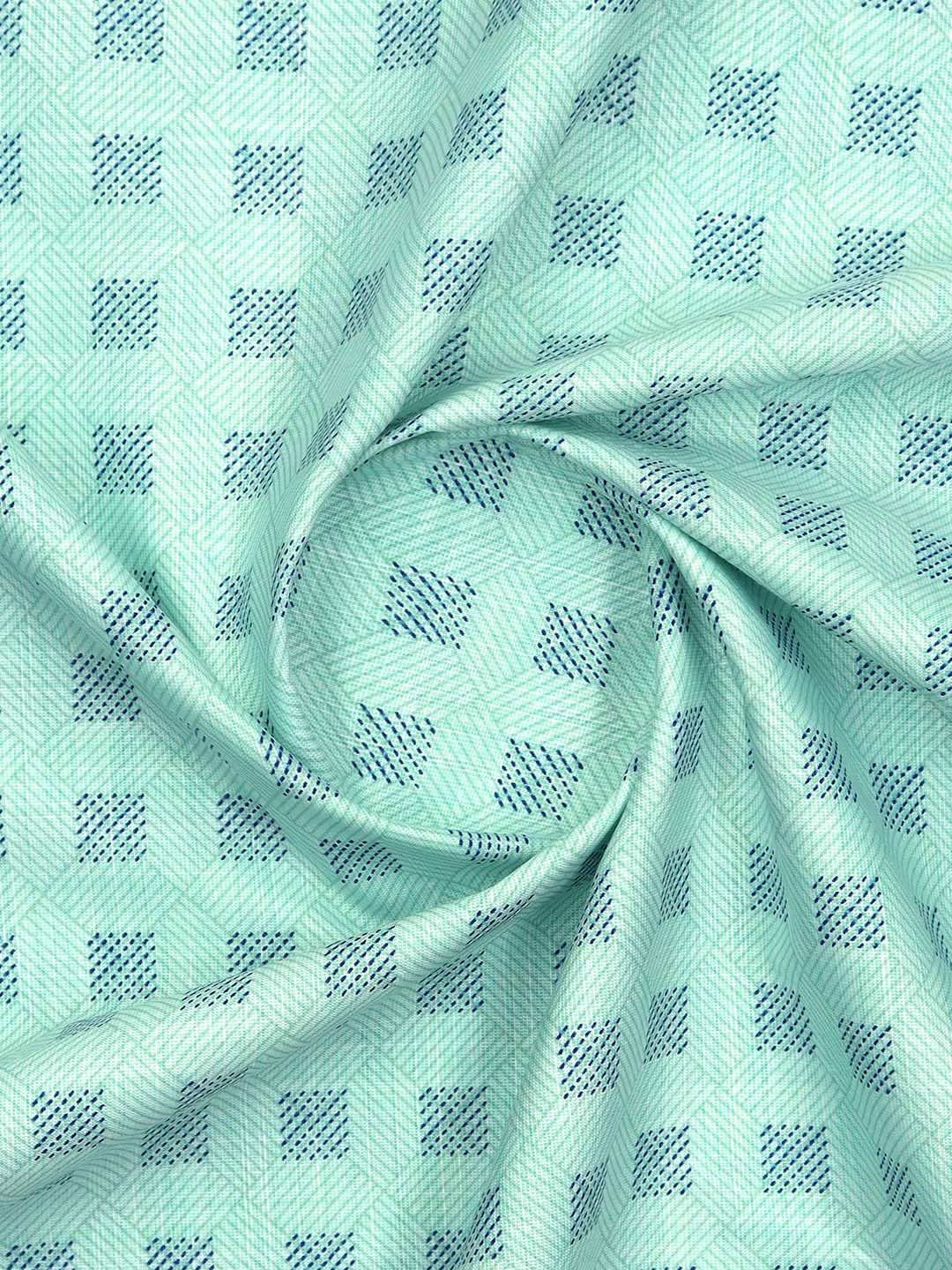 Men Cotton Blend Green Printed Shirt Fabric Hiper Print