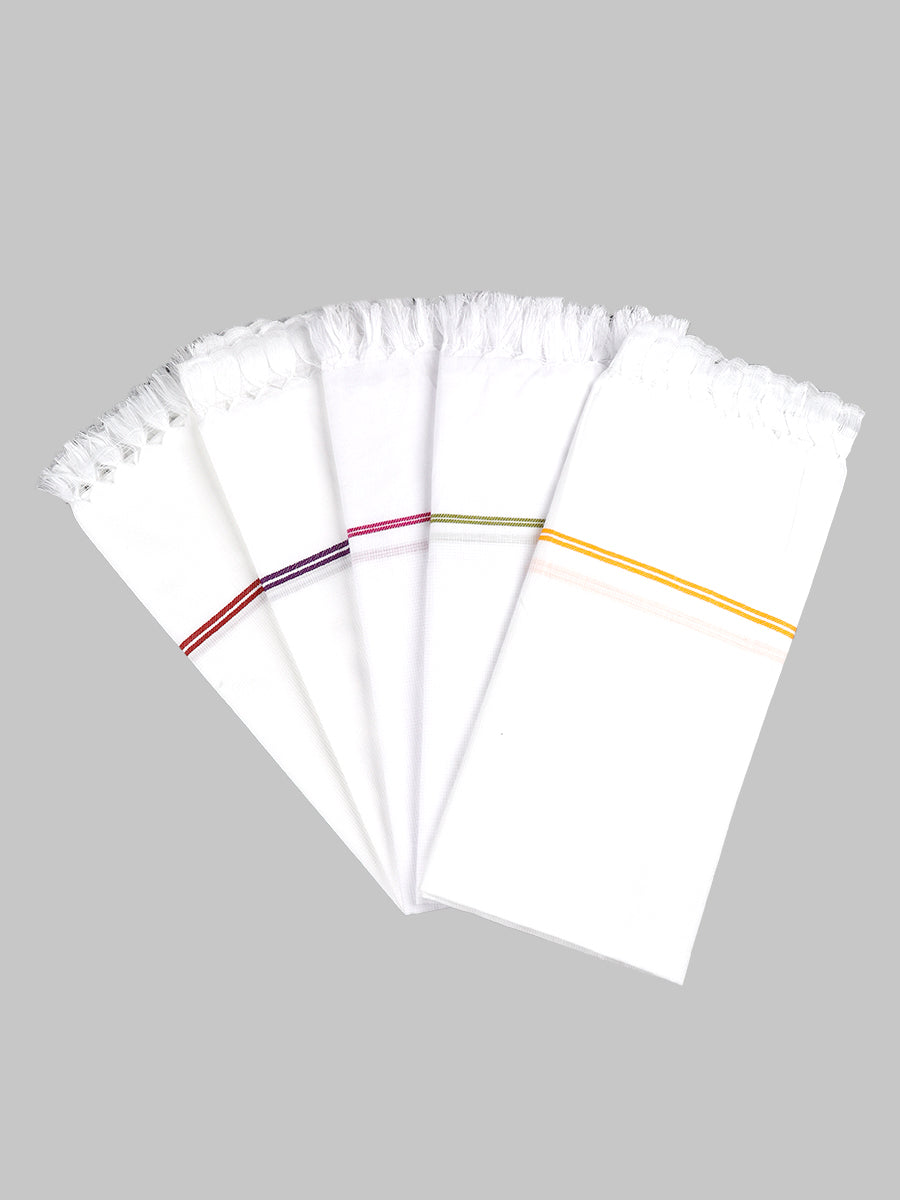 Cotton White Bath Towel Special Matty (2 PCs Pack)-Mix colours