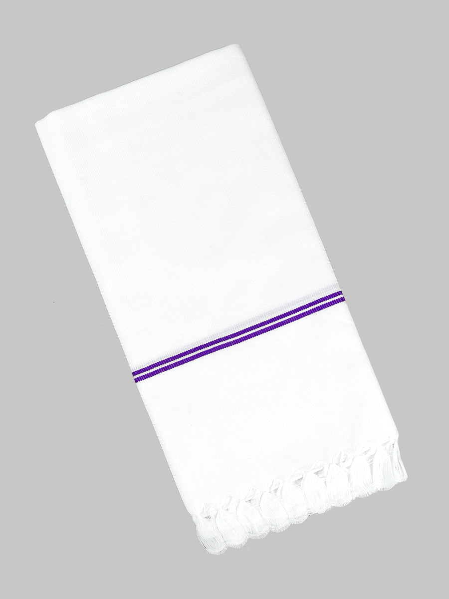 Cotton White Bath Towel Special Matty (2 PCs Pack)-Blue