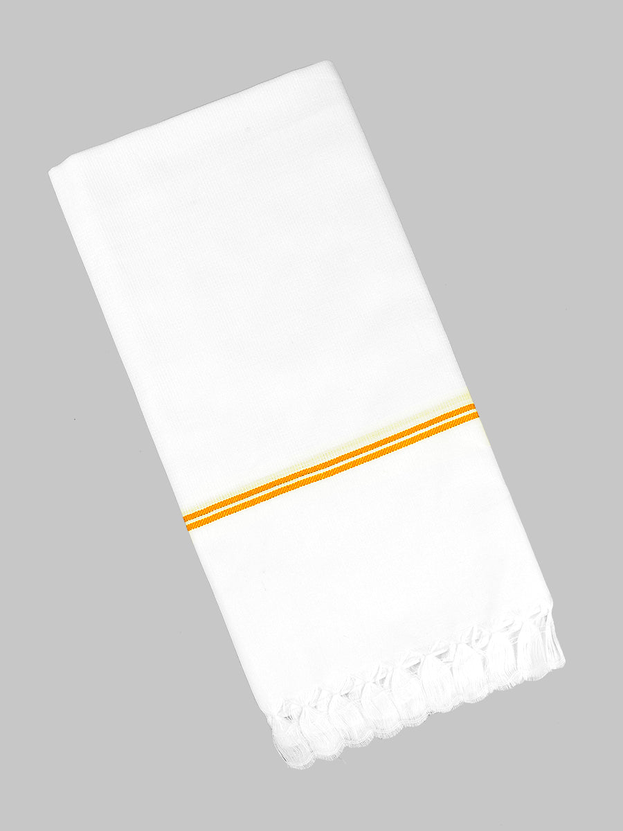 Cotton White Bath Towel Special Matty (2 PCs Pack)-Yellow