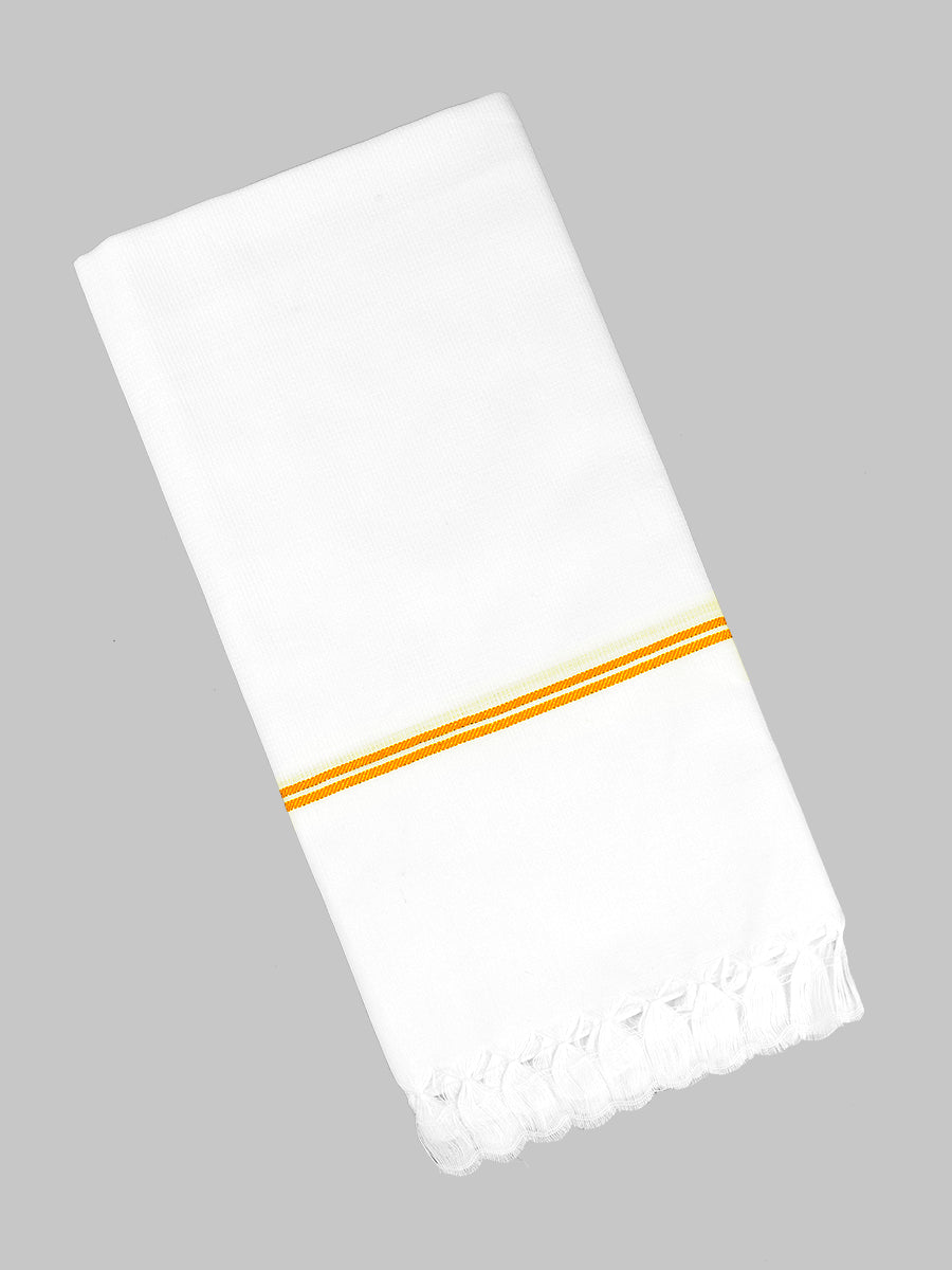 Cotton White Bath Towel Special Matty (2 PCs Pack)-Yellow