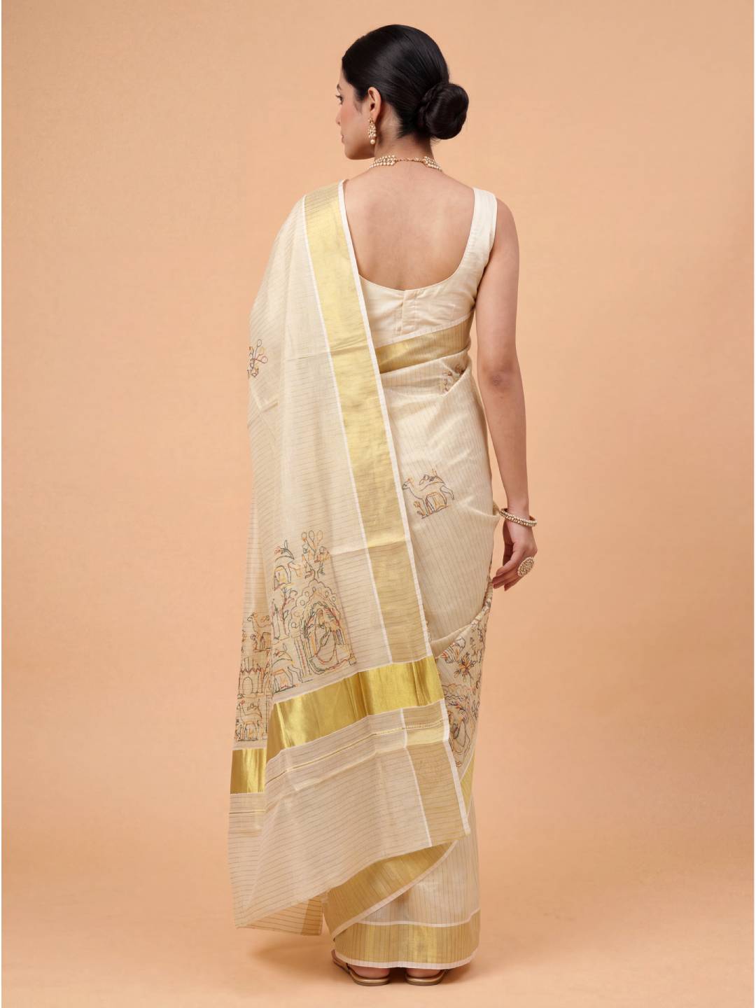 Women Tissue Full Embroidered Saree KLS23