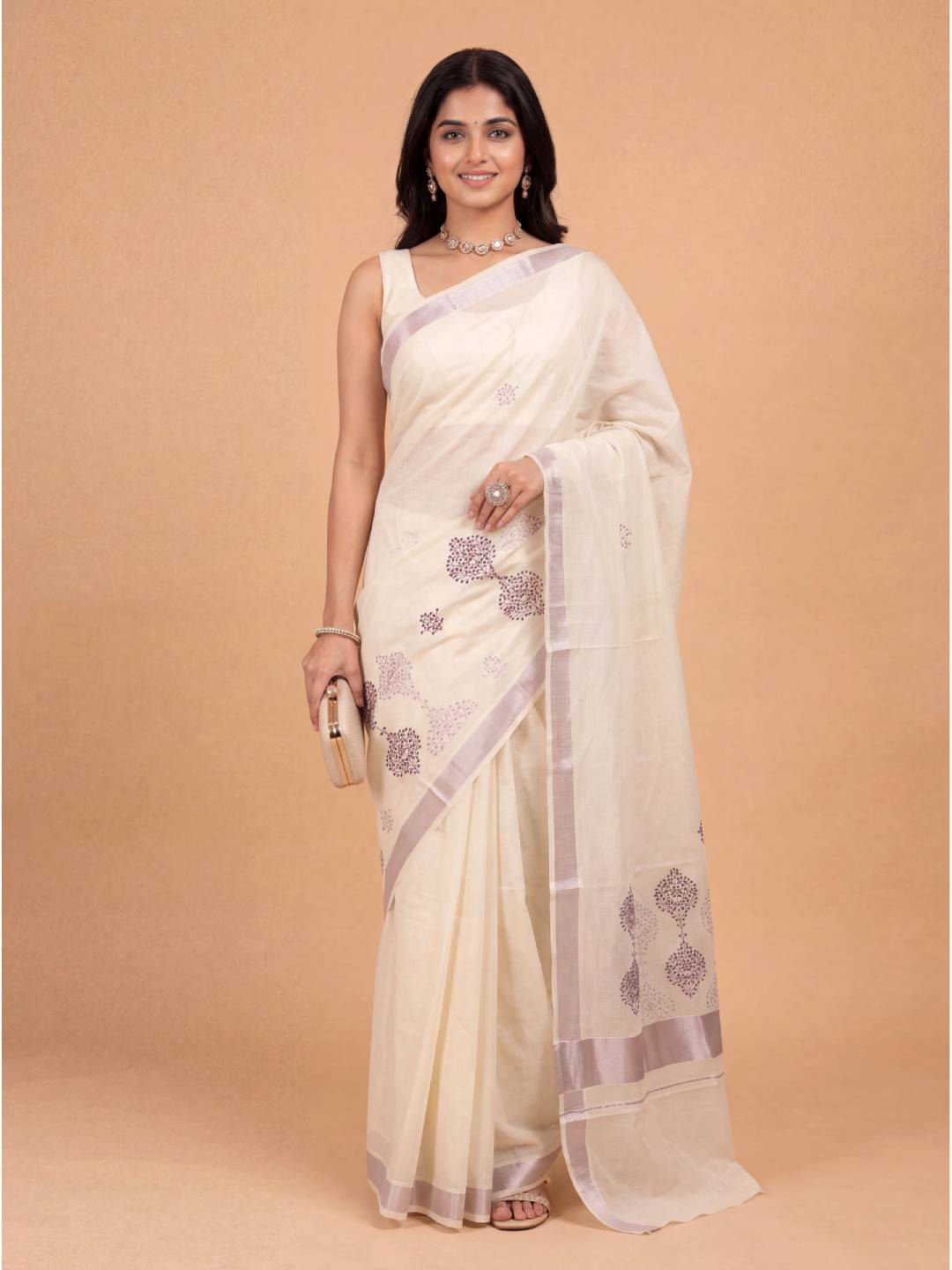 Couple Combo Lavender Shirt & Dhoti Set with Saree KLS38