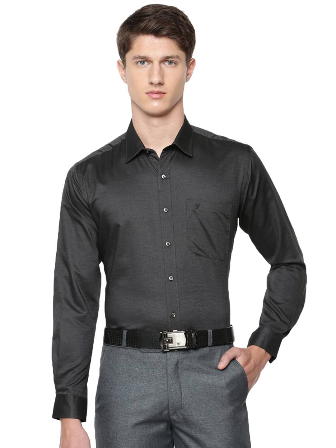 Men Premium Cotton Full Sleeves Shirt Black EL GP11