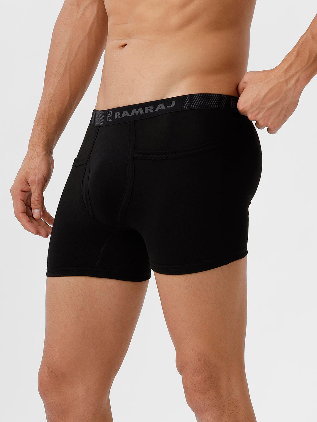 Men 100% Combed Cotton Black Pocket Trunk Target (Pack of 2)
