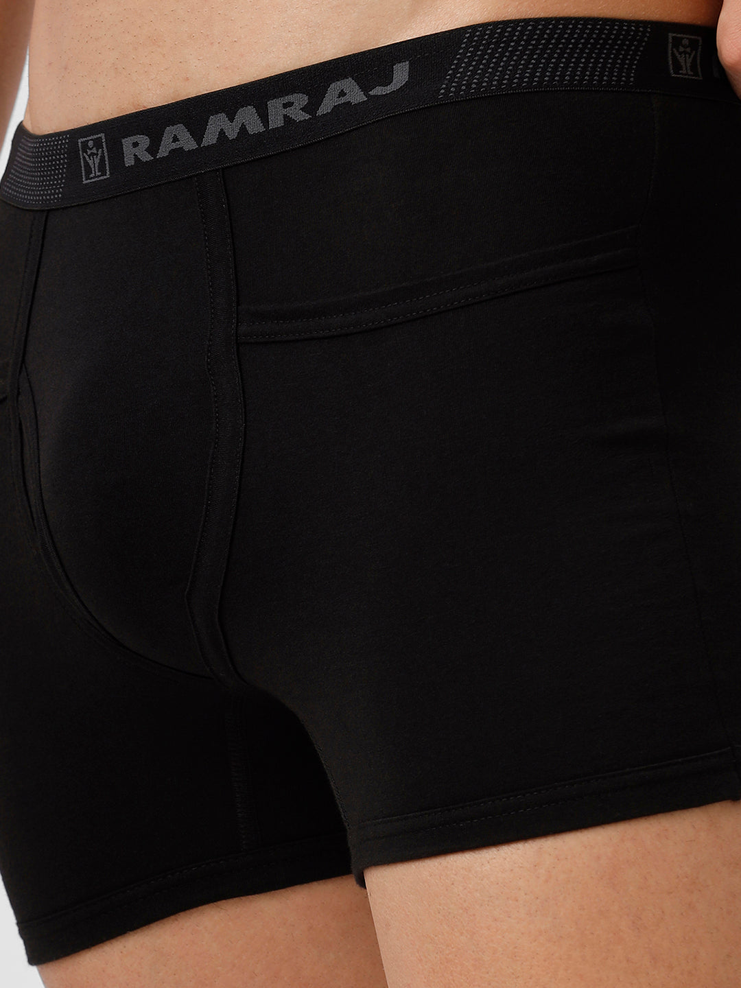 Men 100% Combed Cotton Black Pocket Trunk Target (Pack of 2)
