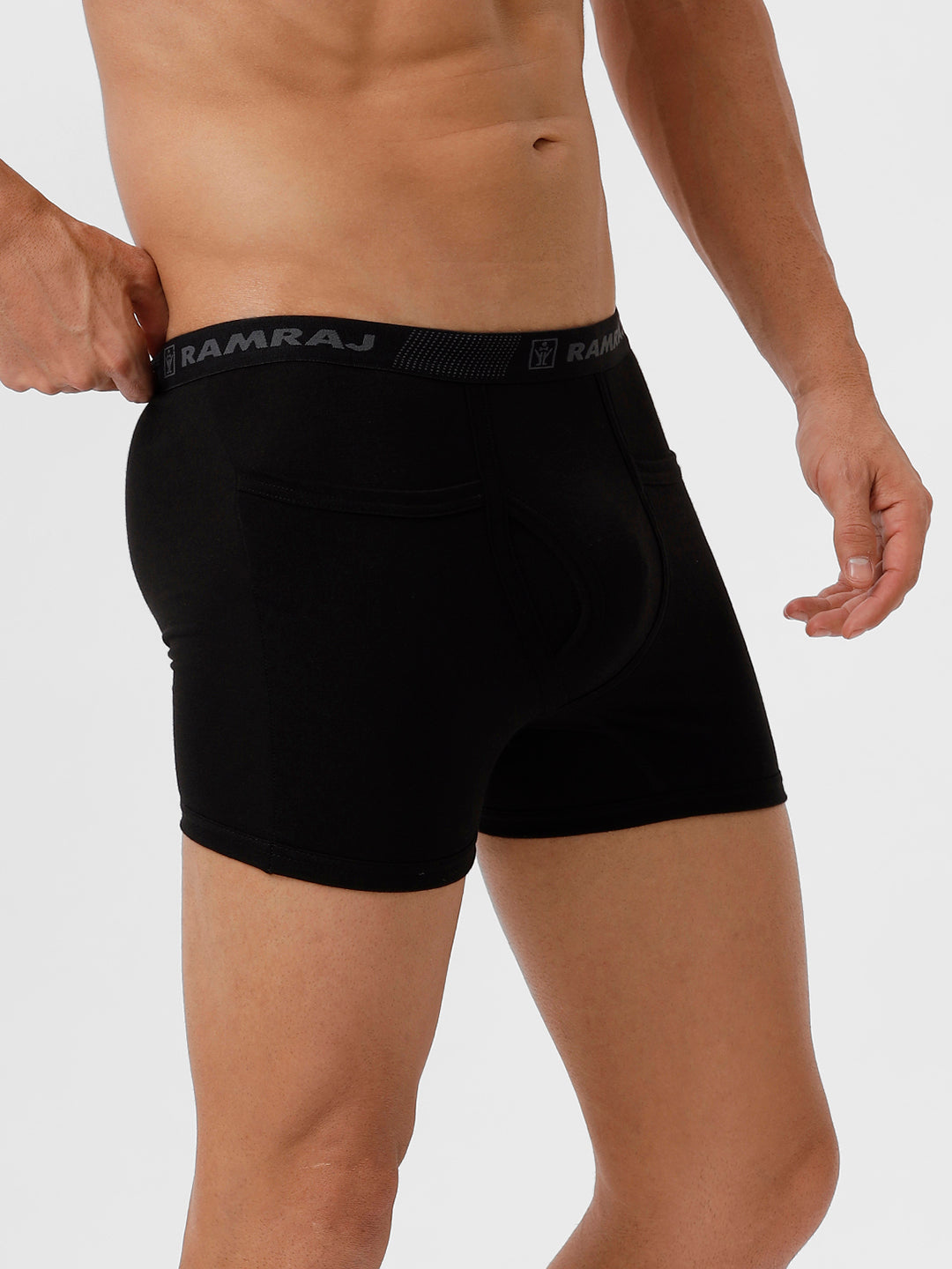 Men 100% Combed Cotton Black Pocket Trunk Target (Pack of 2)