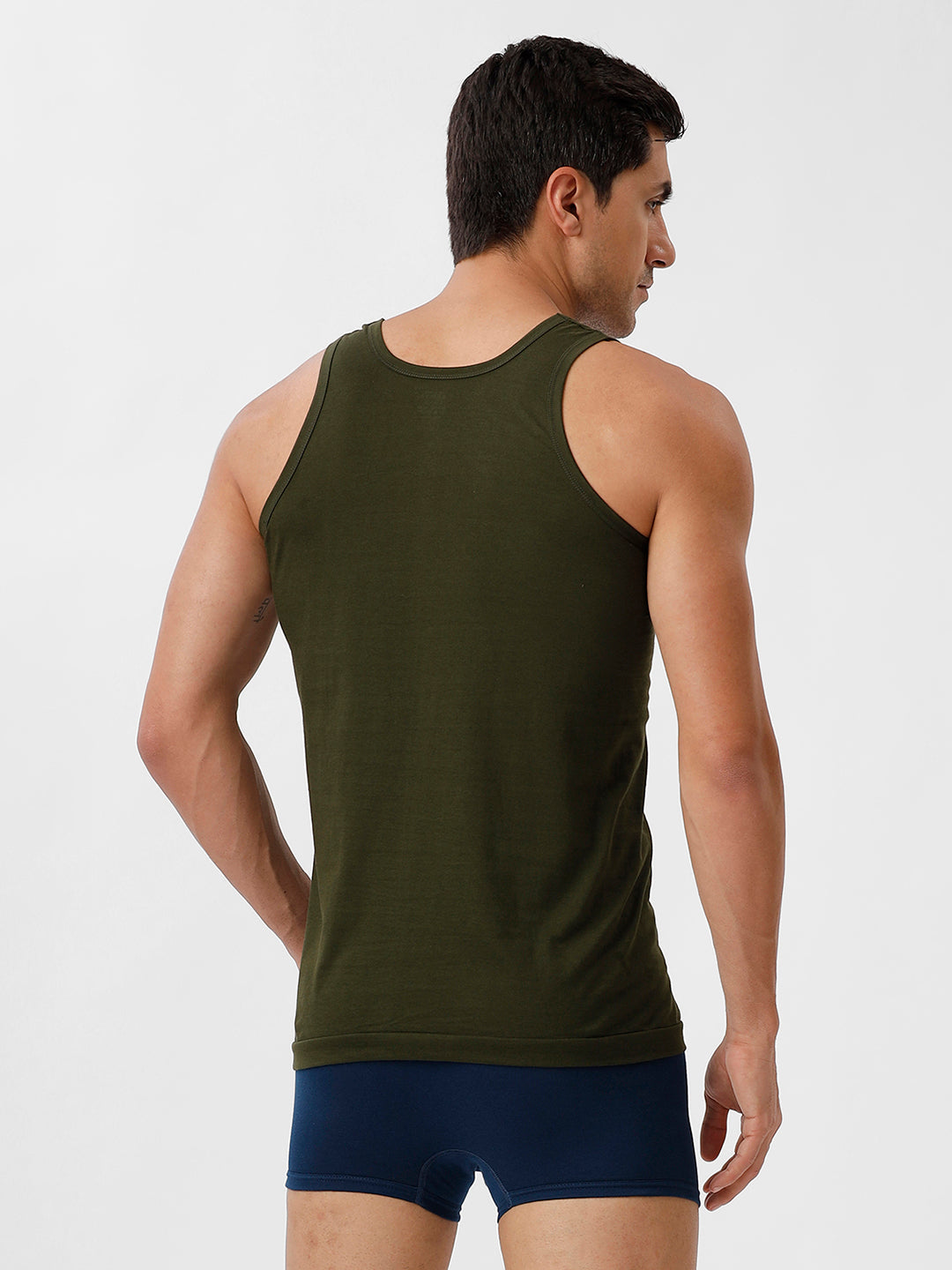 Men Green Vest & SP Blue Without Pocket Trunk Combo