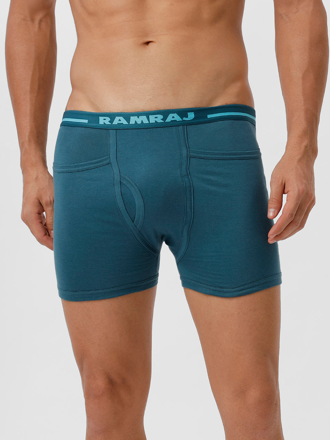 Men 100% Combed Cotton Assorted Colour Pocket Trunk Plus Size Softex (Pack of 2)