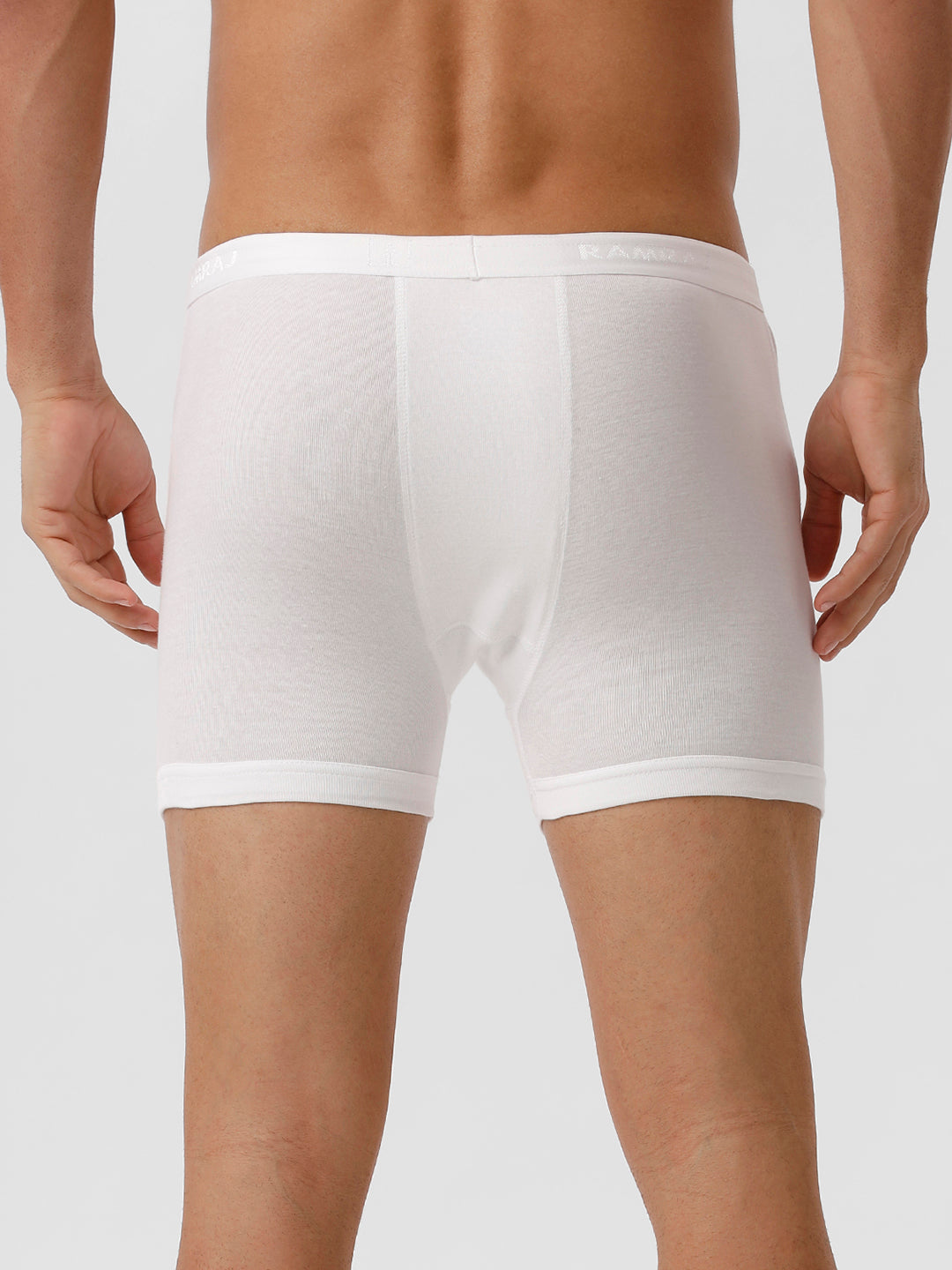 Men 100% Combed Cotton White Pocket Trunk Imax Rib (Pack of 2)