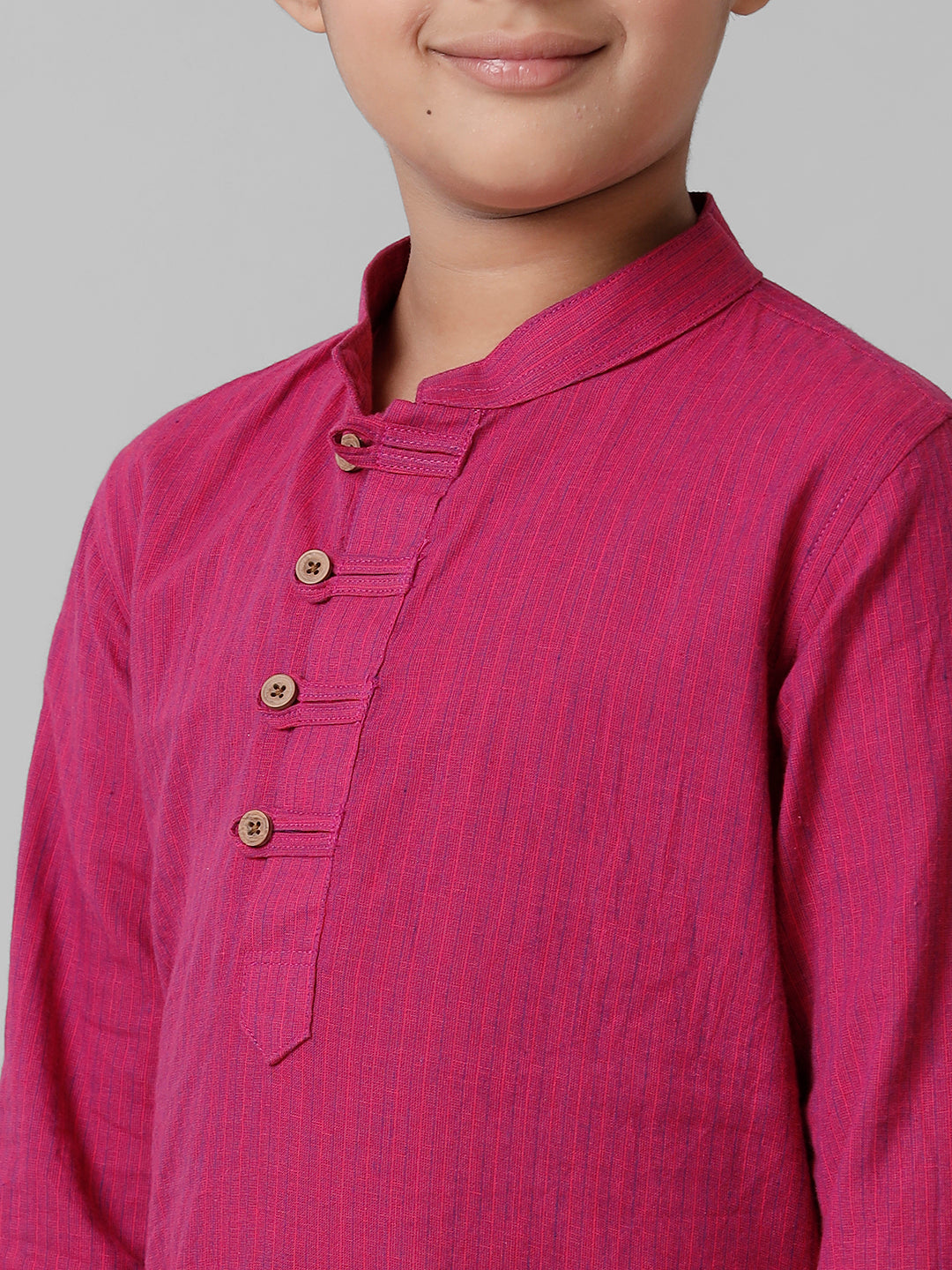 Boys Breeze Cotton Purple Kurta with Cream Elastic Panchakacham Combo COT4-Zoom view