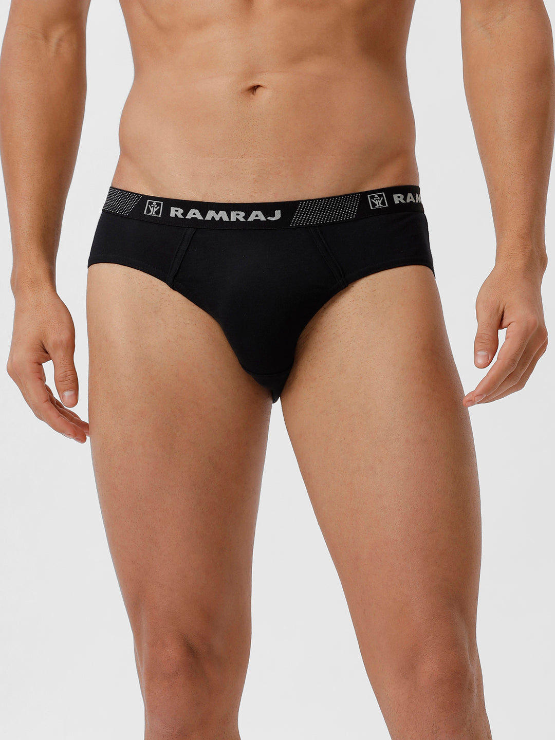 Men 100% Combed Cotton Black Outer Elastic Plus Size Brief Suriya (Pack of 2)