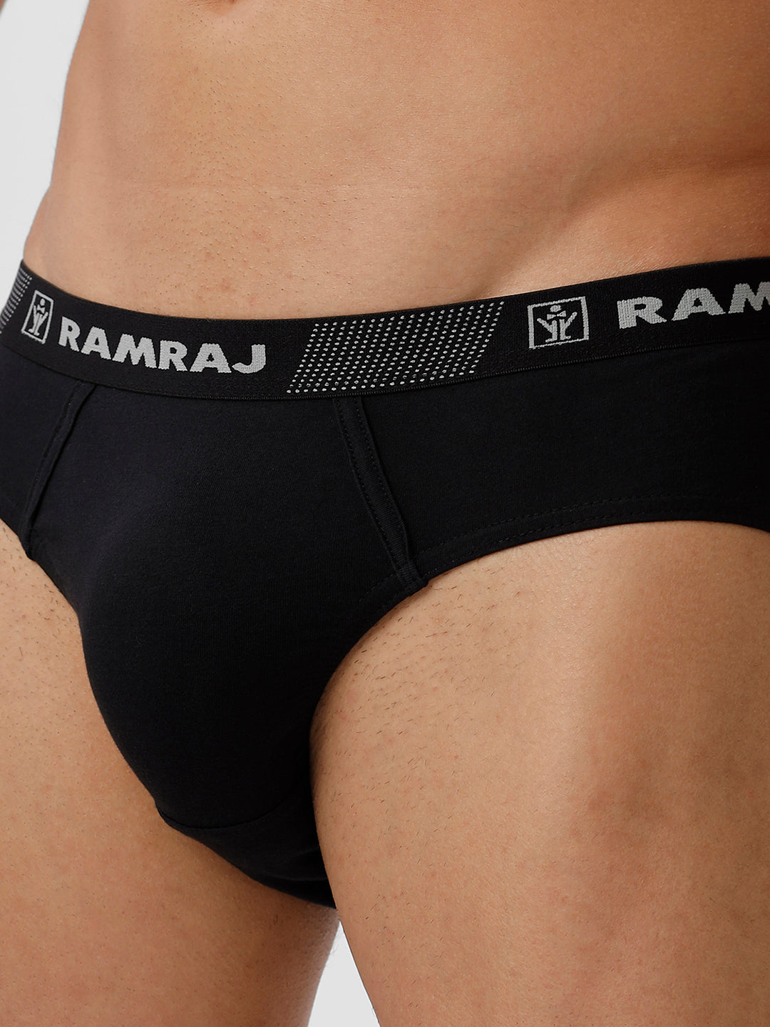 Men 100% Combed Cotton Black Outer Elastic Plus Size Brief Suriya (Pack of 2)