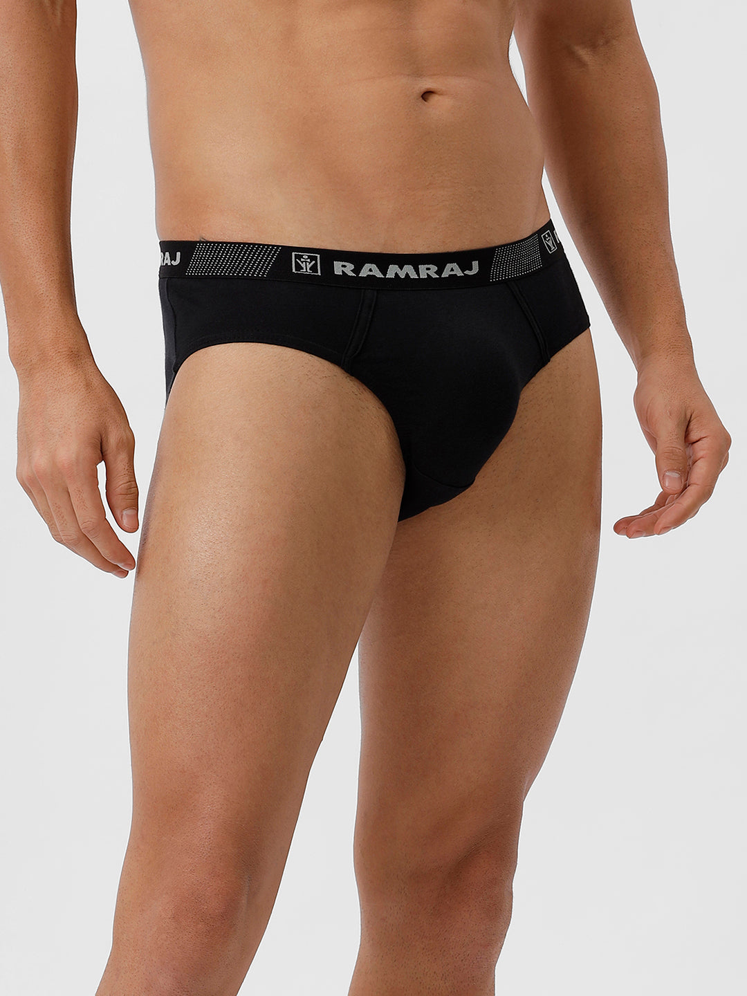 Men 100% Combed Cotton Black Outer Elastic Plus Size Brief Suriya (Pack of 2)