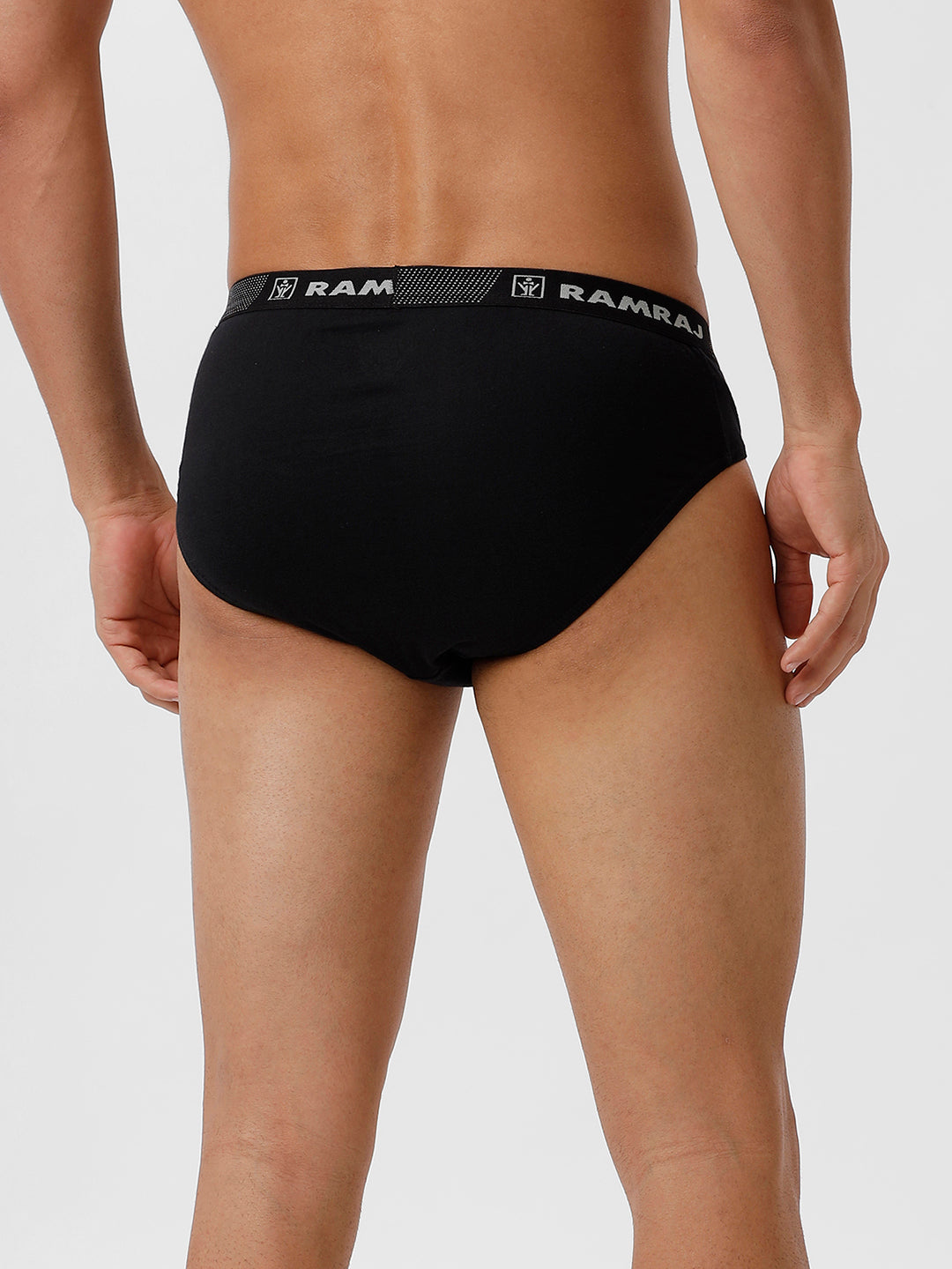 Men 100% Combed Cotton Black Outer Elastic Plus Size Brief Suriya (Pack of 2)