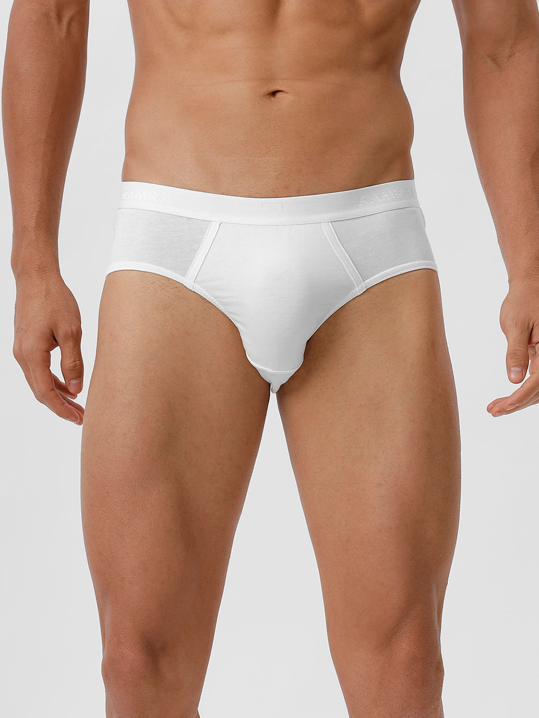 Men 100% Combed Cotton White Outer Elastic Brief Suriya Plus Size (Pack of 2)