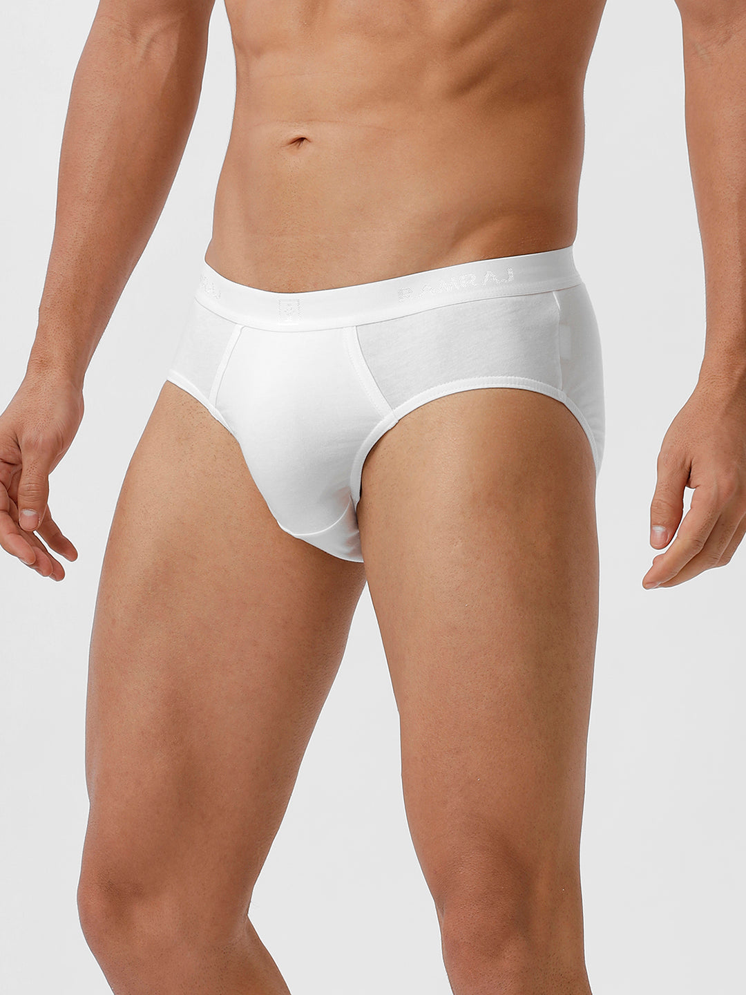 Men 100% Combed Cotton White Outer Elastic Brief Suriya (Pack of 2)
