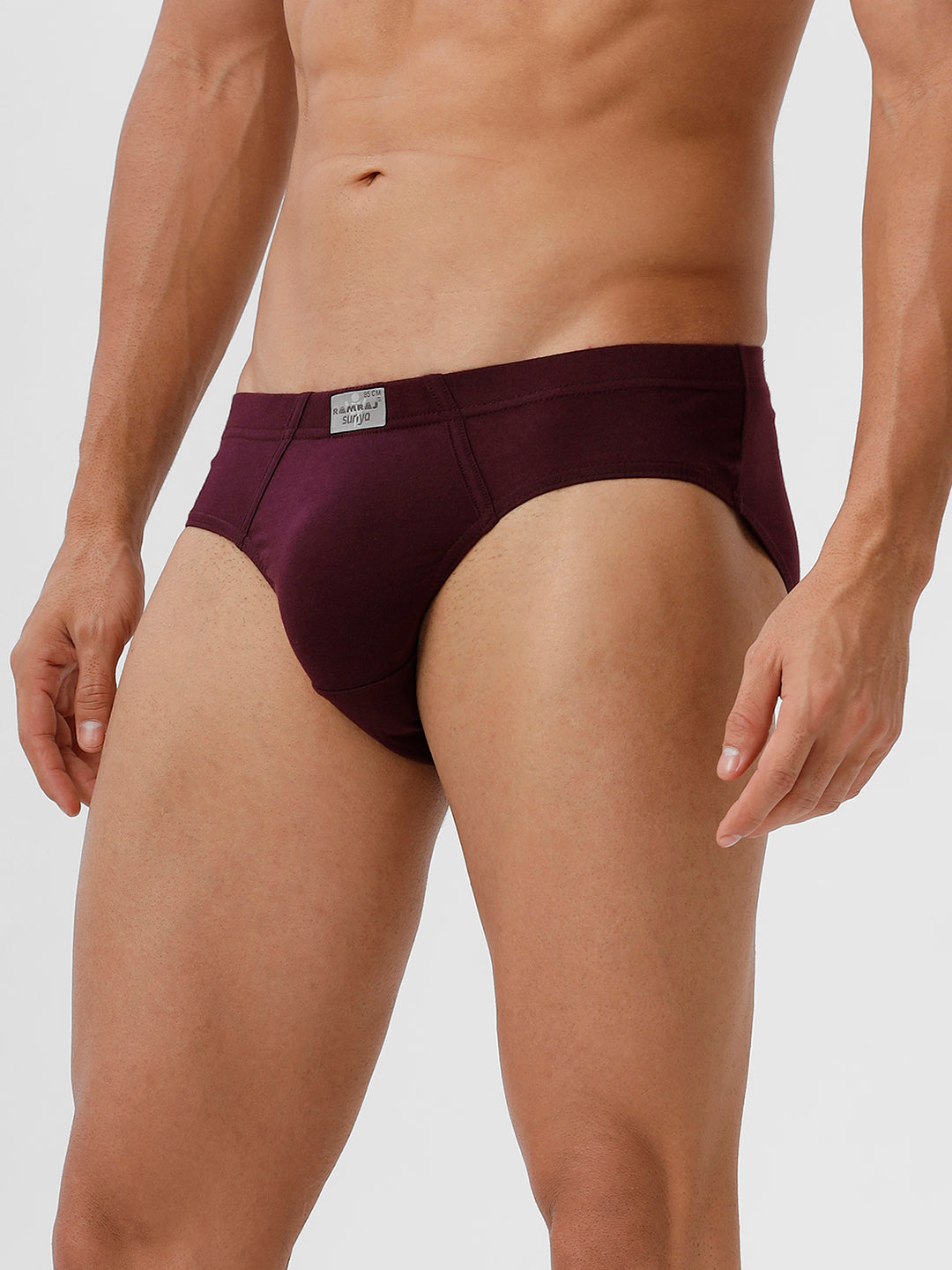 Men Briefs Inner Elastic 2 Pcs Combo GreyMelange and GrapeWine Suriya