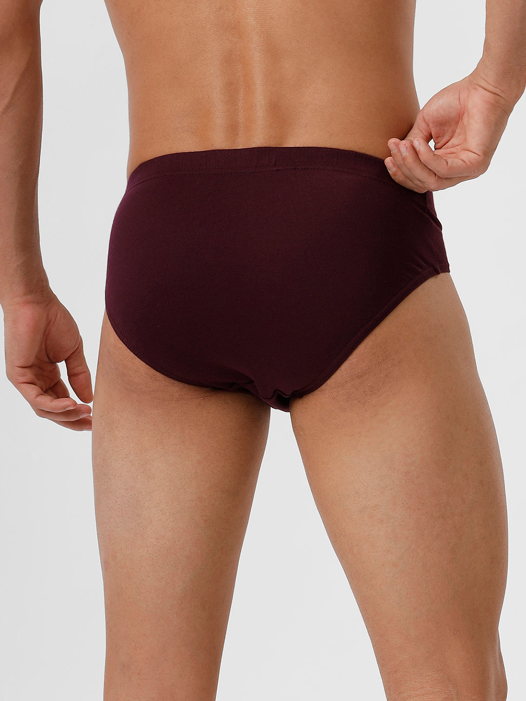 Men Briefs Inner Elastic 2 Pcs Combo GreyMelange and GrapeWine Suriya