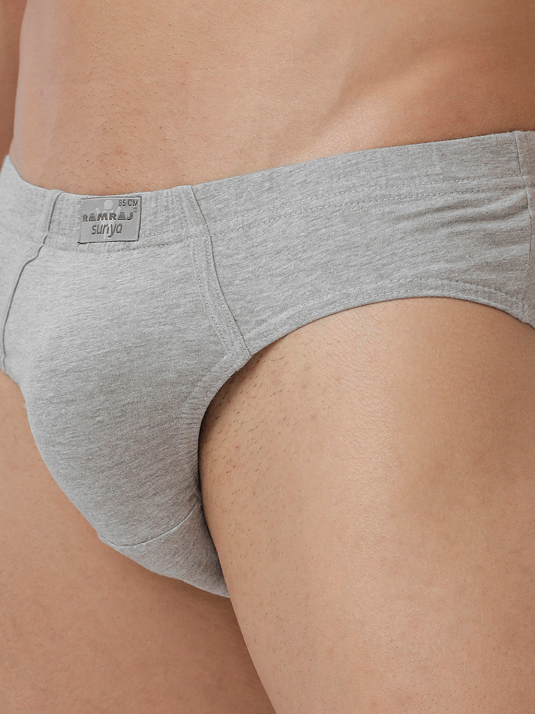 Men Briefs Inner Elastic 2 Pcs Combo GreyMelange and GrapeWine Suriya