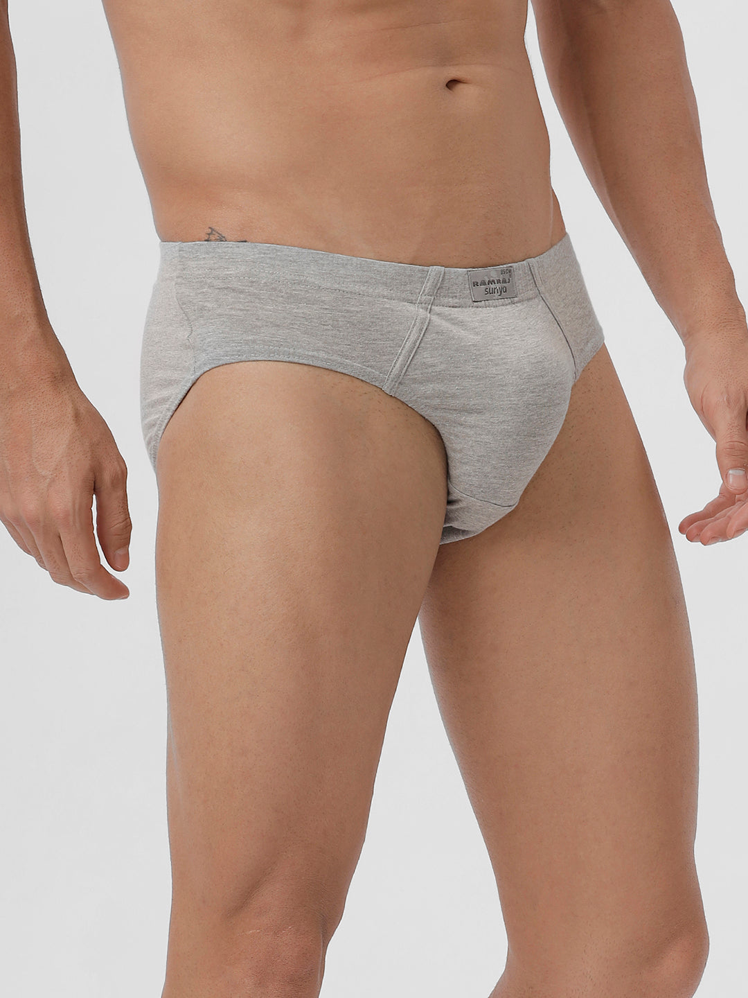 Men Briefs Suriya Inner Elastic GreyMelange Pack of 2