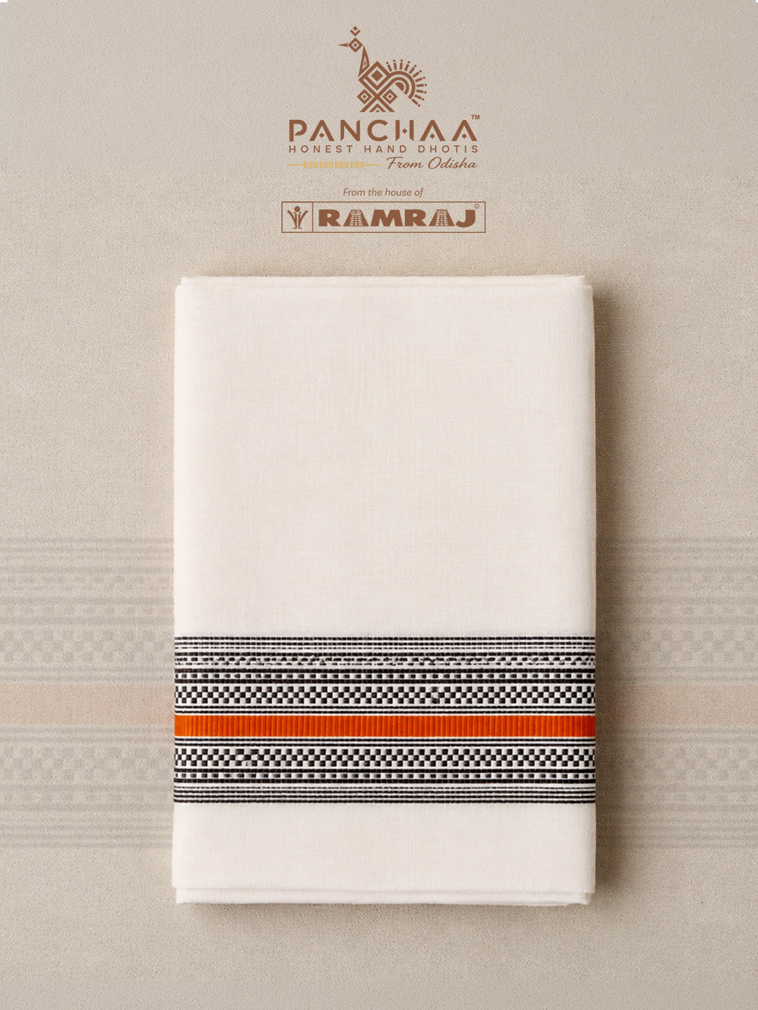PANCHAA™ Handwoven Azo-Free Dyes Extra Weft Dhoti D10