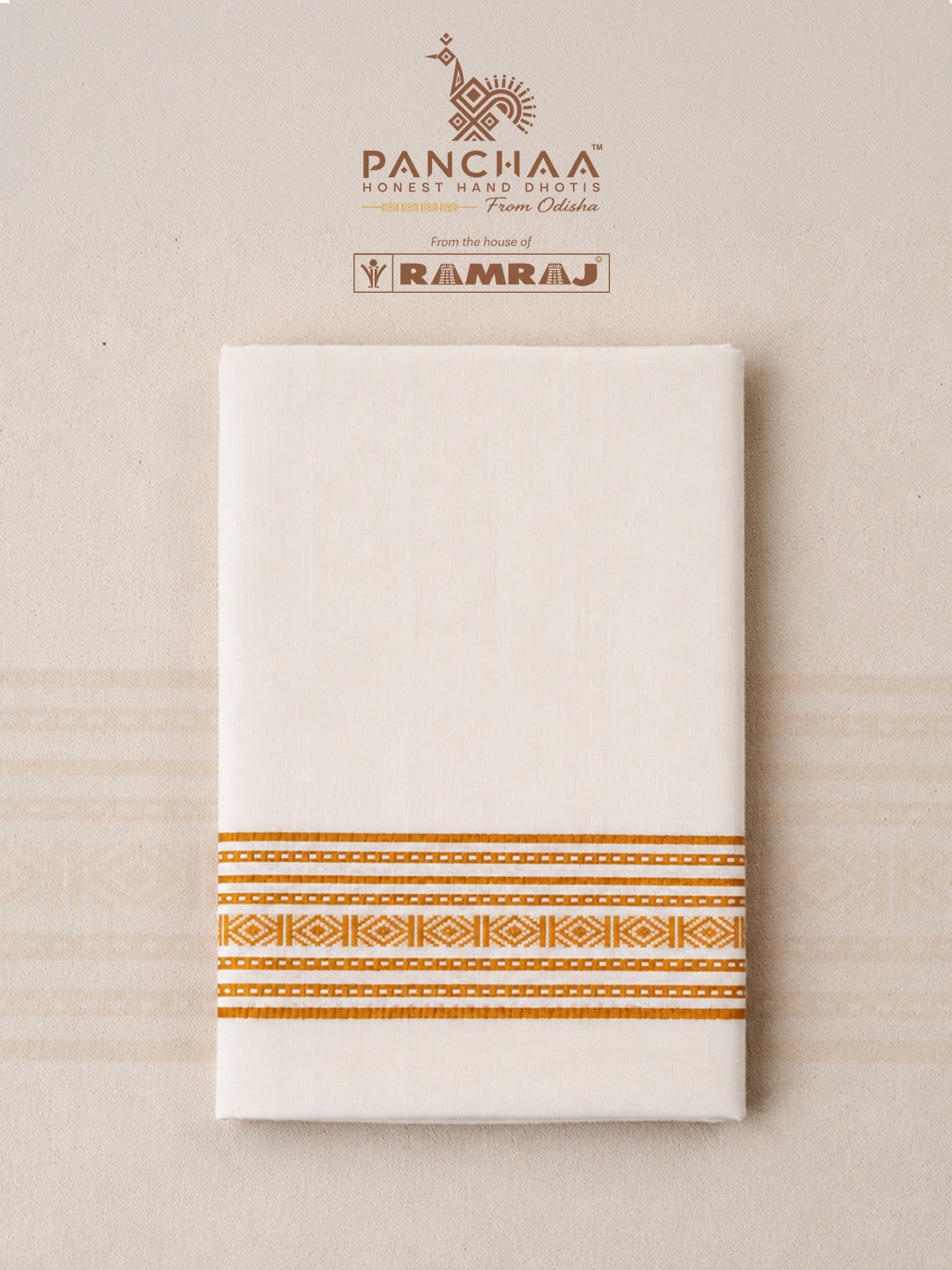 PANCHAA™ Handwoven Azo-Free Dyes Extra Weft Dhoti D8