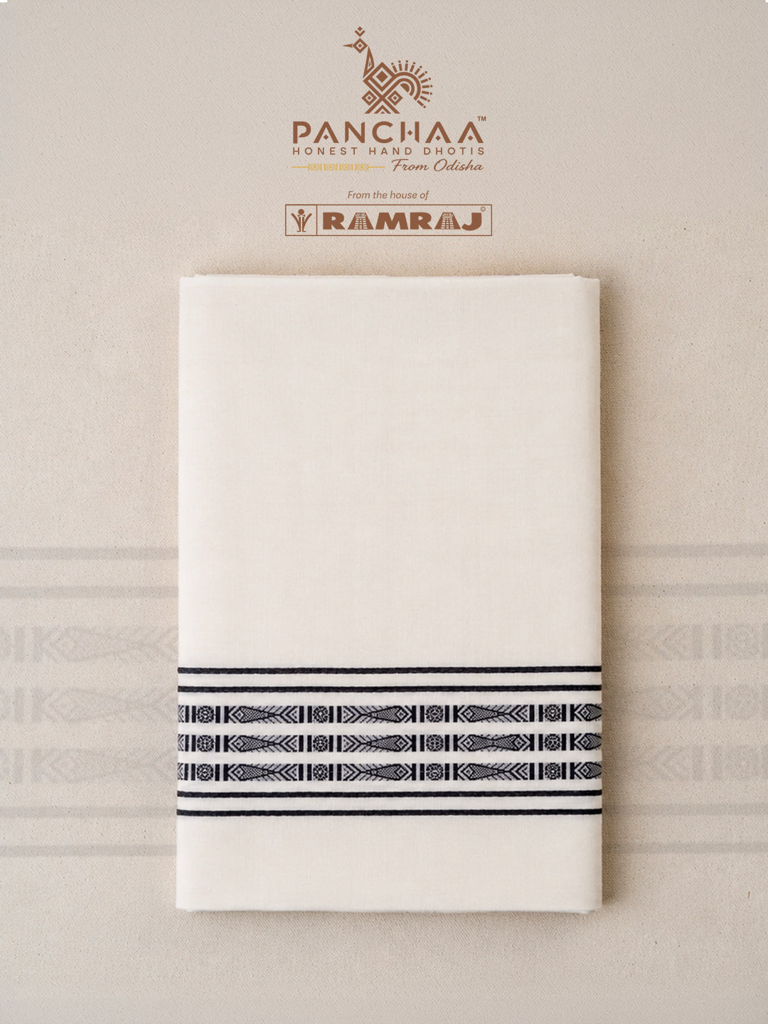 PANCHAA™ Handwoven Azo-Free Dyes Extra Weft Dhoti D11