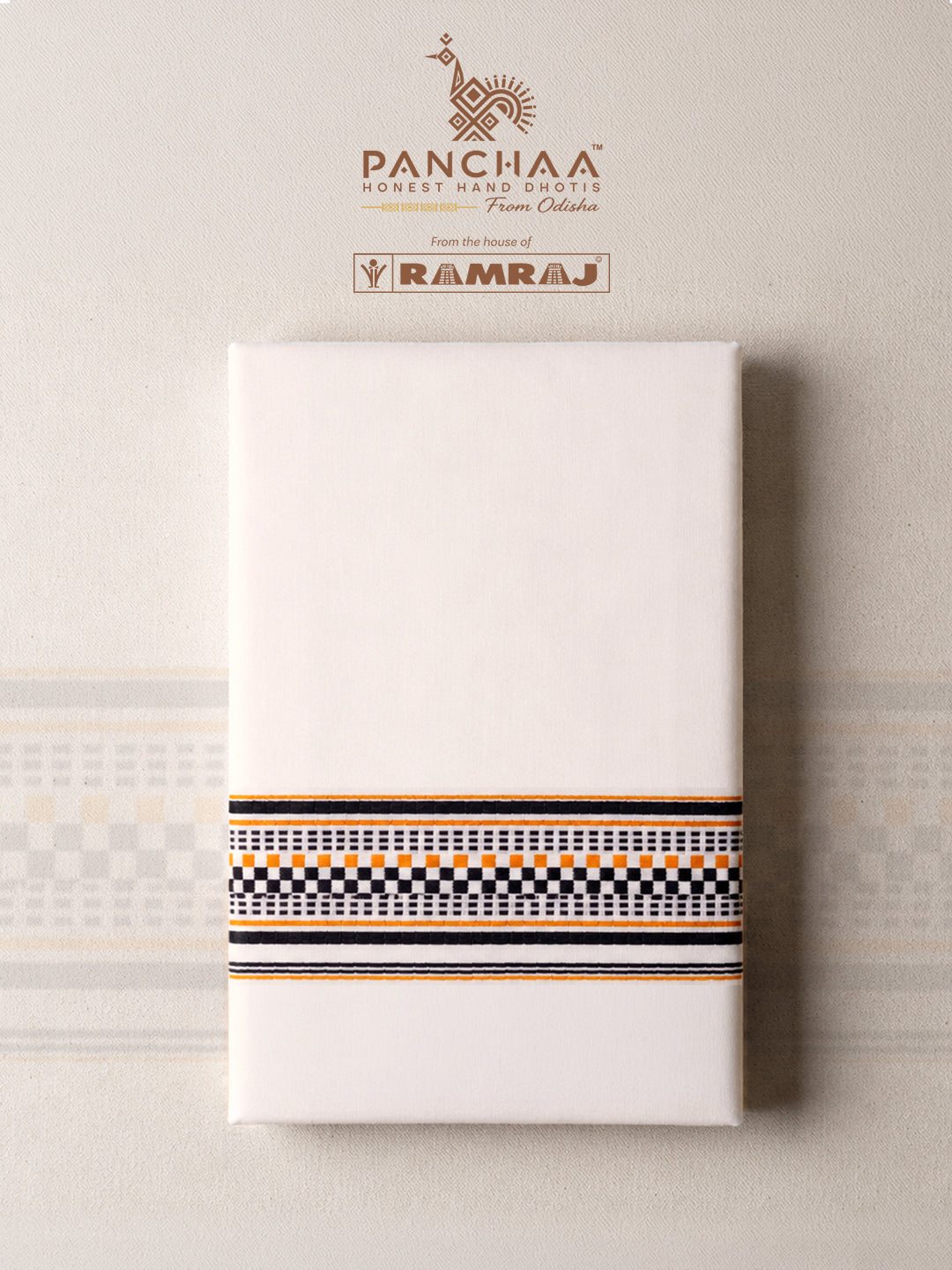 PANCHAA™ Handwoven Azo-Free Dyes Extra Weft Dhoti D5