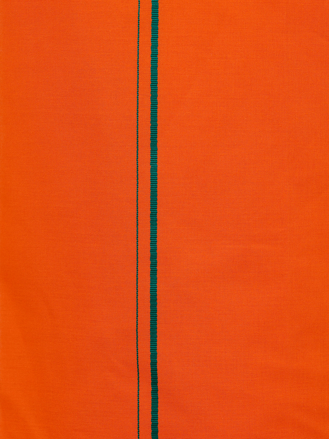 Men Cotton Blend Single Layer Orange Dhoti & Towel Set with Small Border Poojan SB