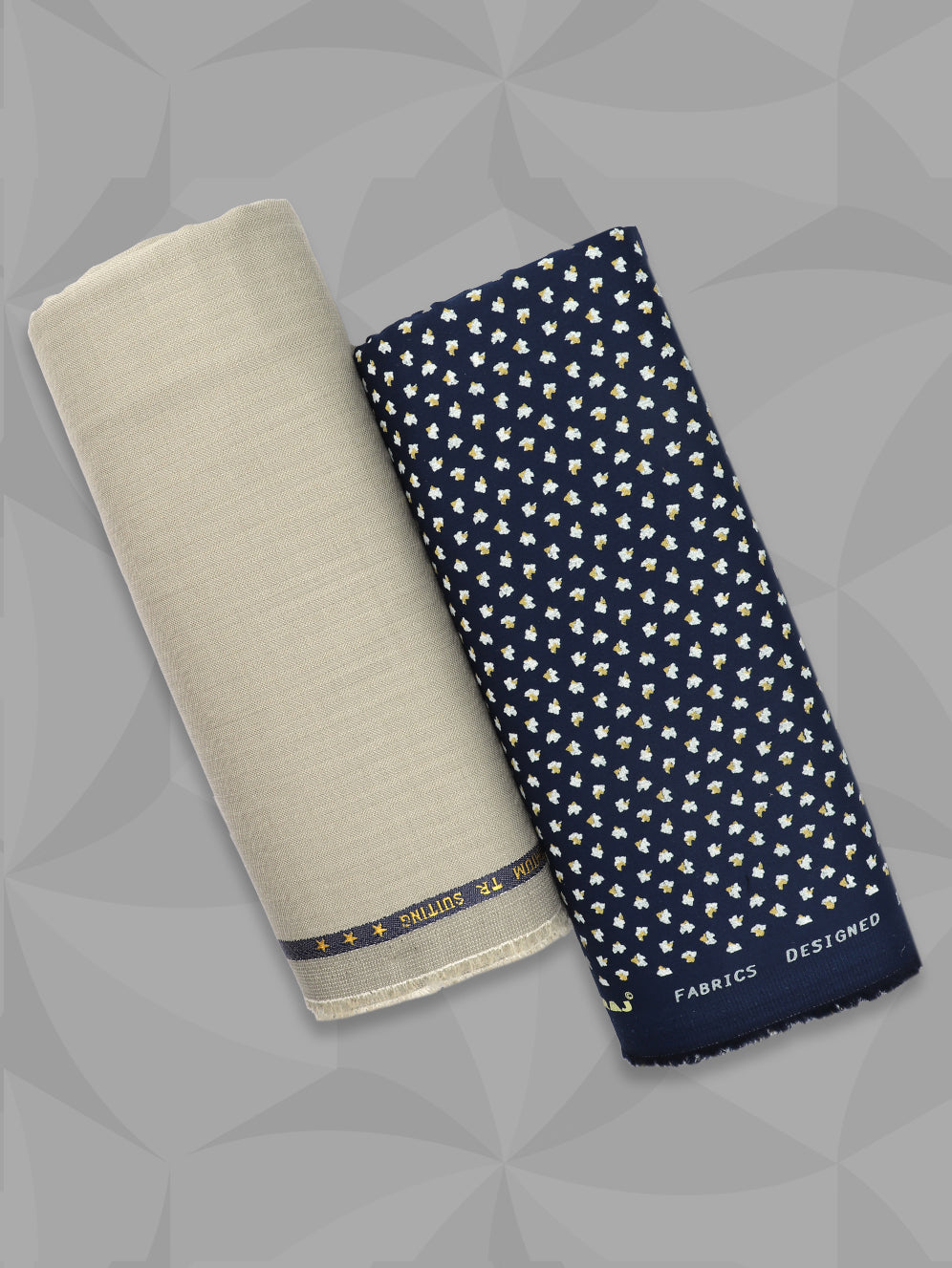 Men 100% Premium Cotton Printed Navy Shirting & Brown Suiting Gift Box LC14