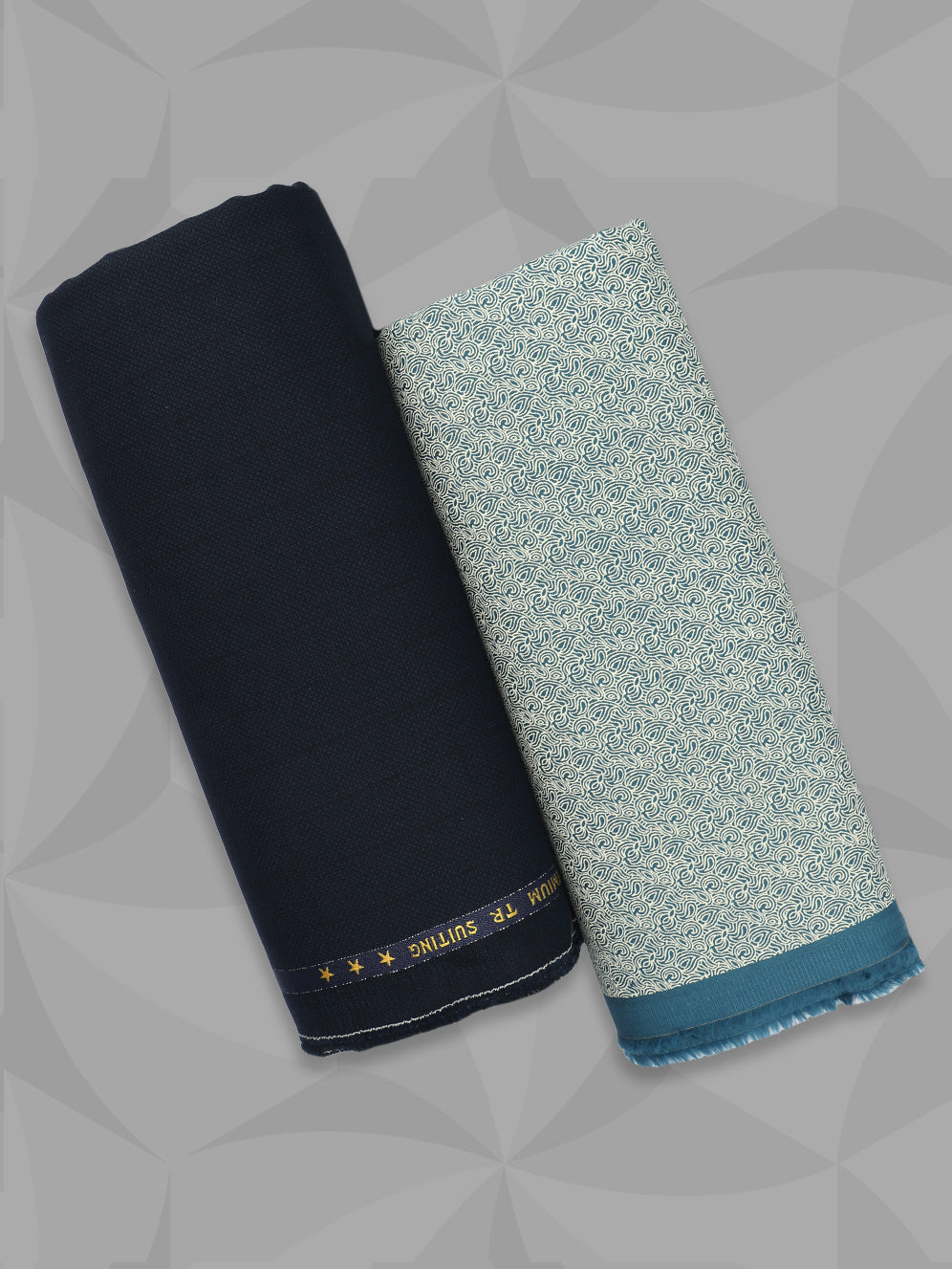 Men 100% Premium Cotton Printed Blue Shirting & Navy Suiting Gift Box LC13