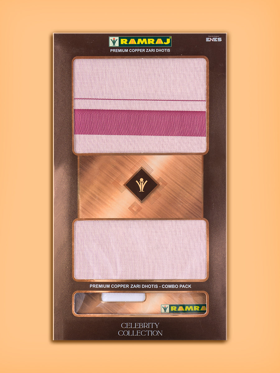Men Tissue Rose Dhoti & Shirting Set Celebrity Set