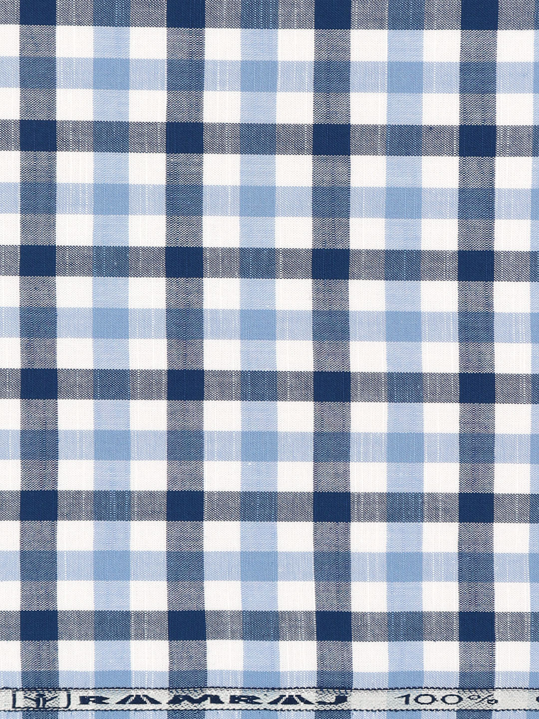 Men 100%Cotton Checks Shirt Fabric Blue Liberty