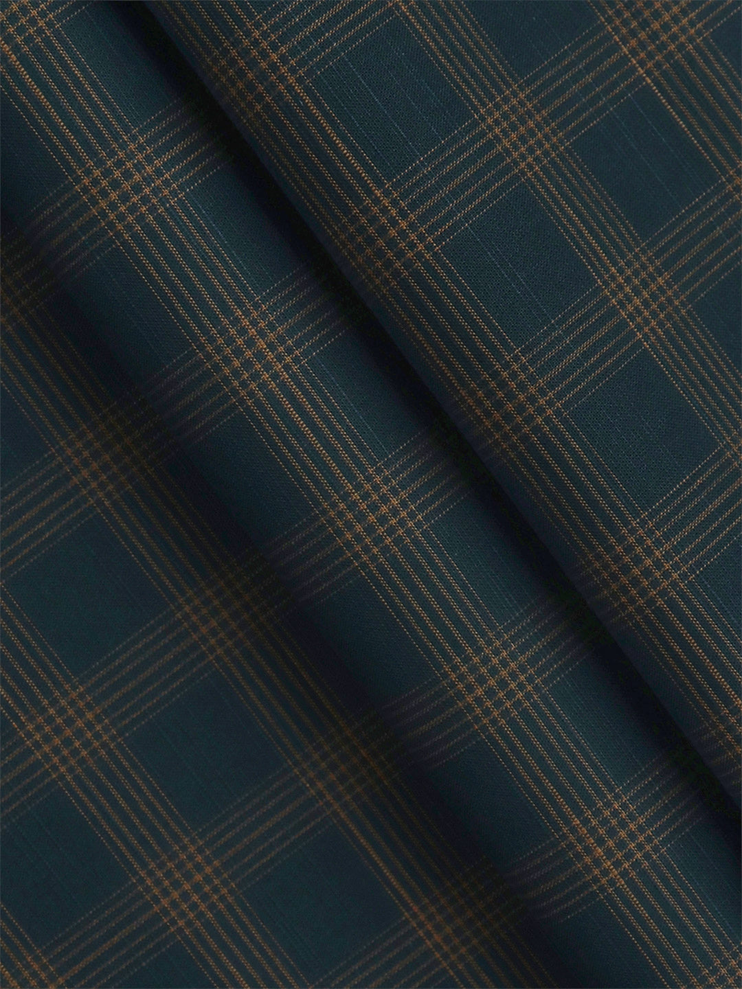 100% Cotton Mens Checked Shirt Fabric Dark Blue Liberty Cotton
