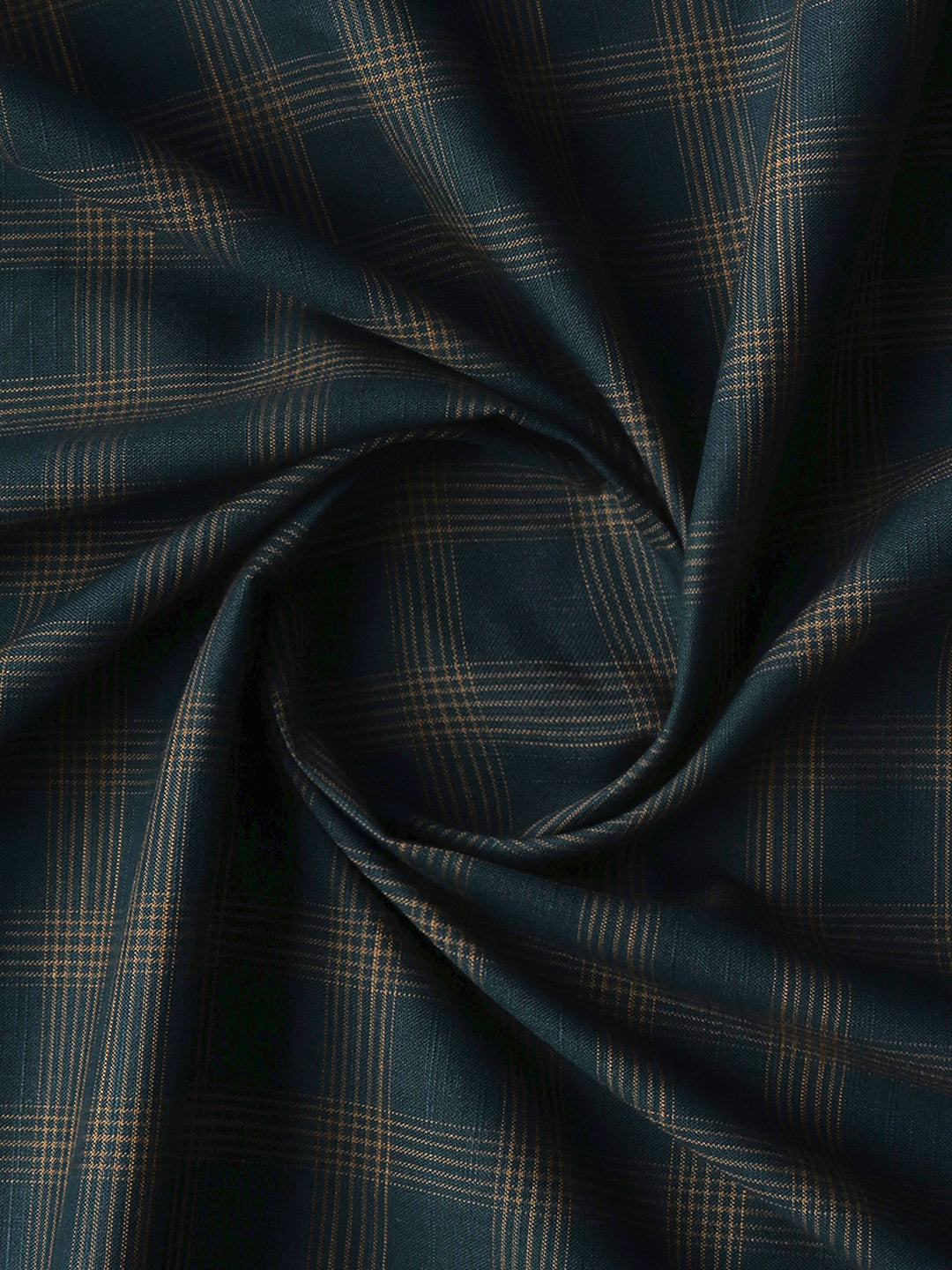 100% Cotton Mens Checked Shirt Fabric Dark Blue Liberty Cotton