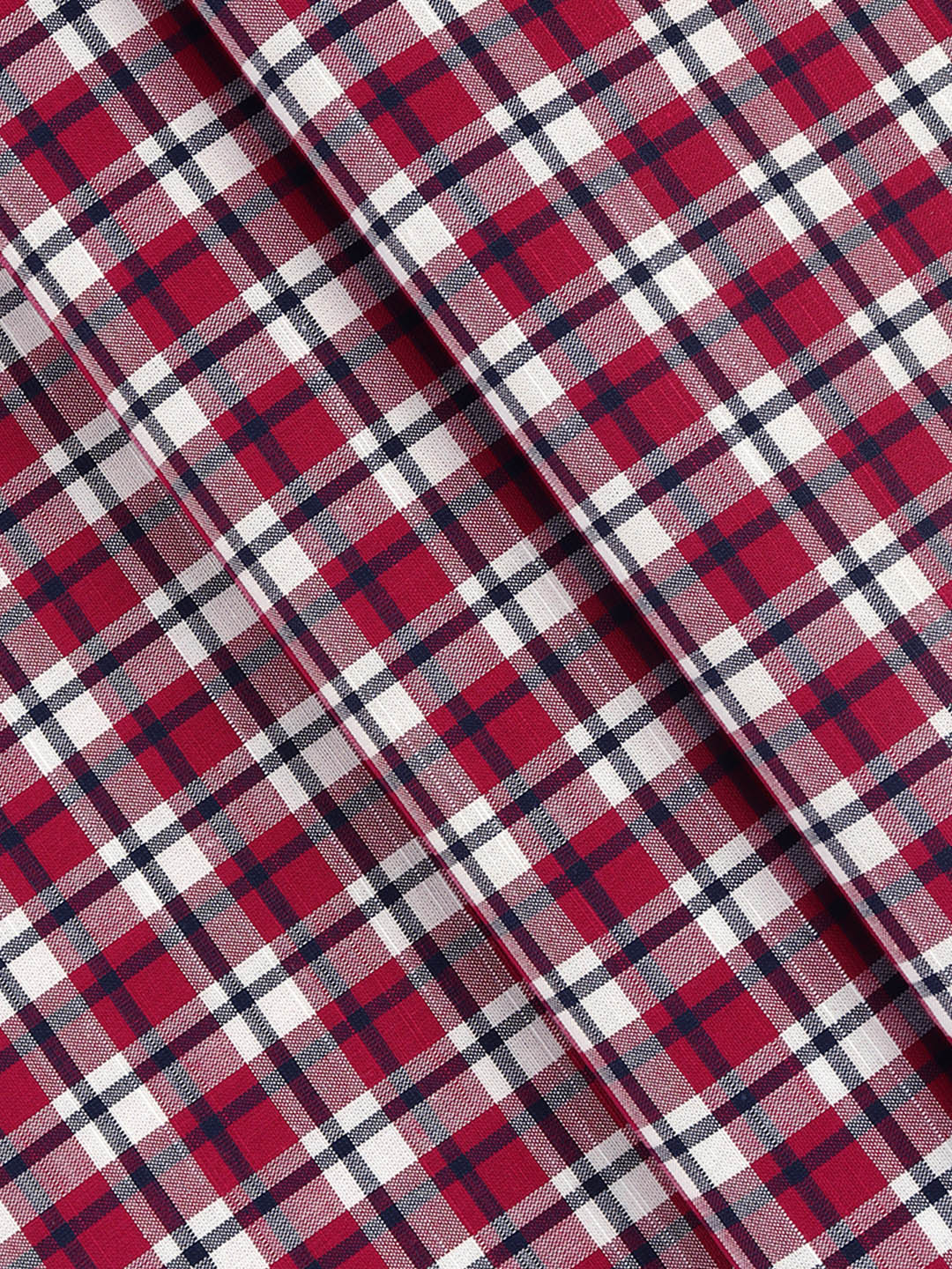 Men 100%Cotton Checks Shirt Fabric Reddish pink Liberty