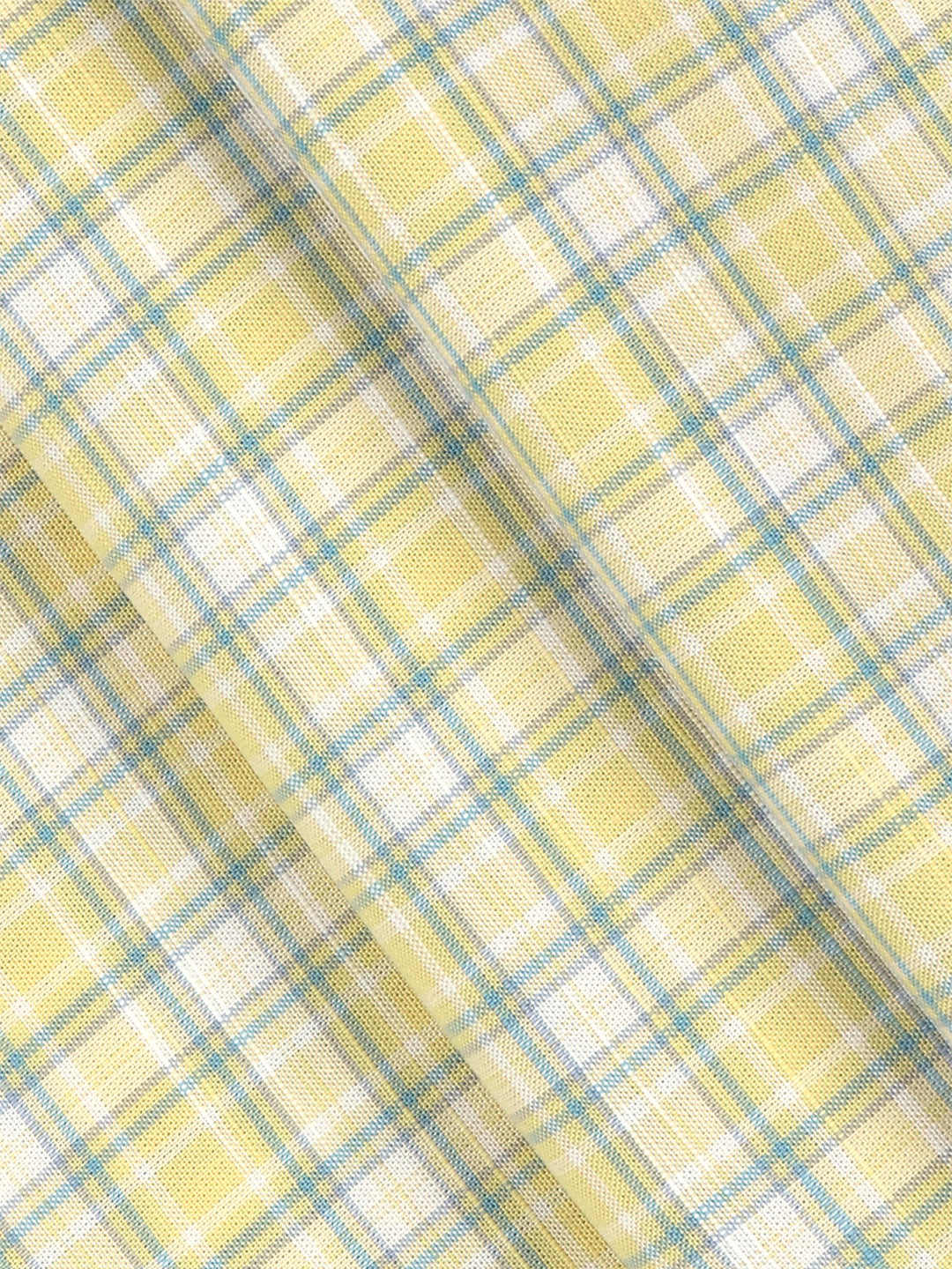 Men 100%Cotton Checks Shirt Fabric Yellow Liberty Cotton