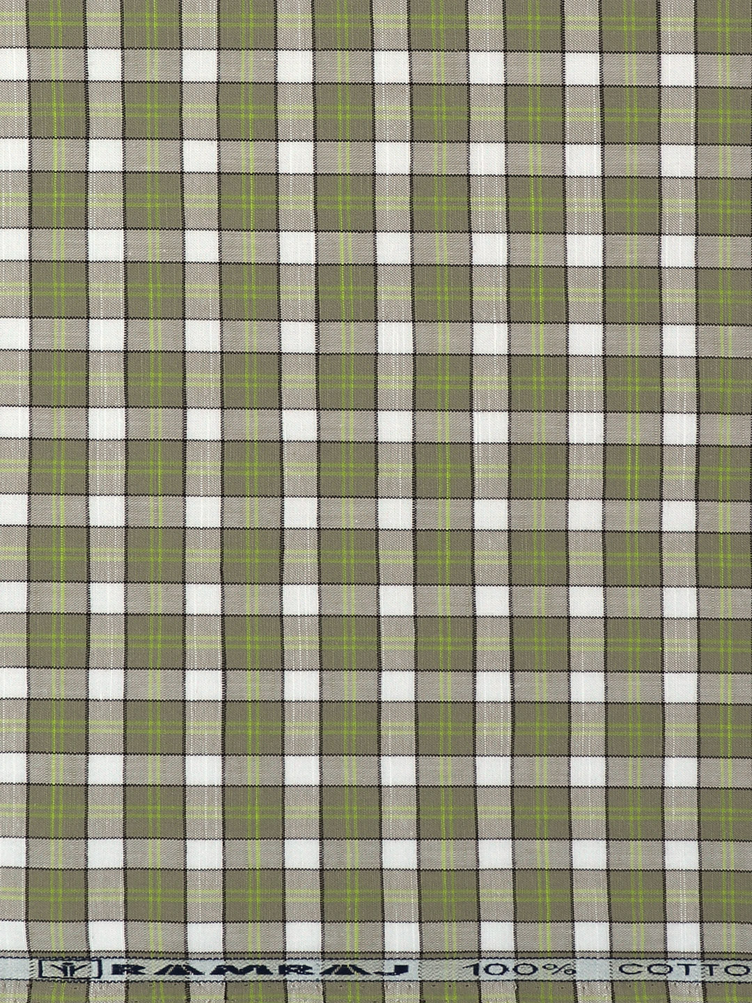 Men 100%Cotton Checks Shirt Fabric Green Liberty Cotton