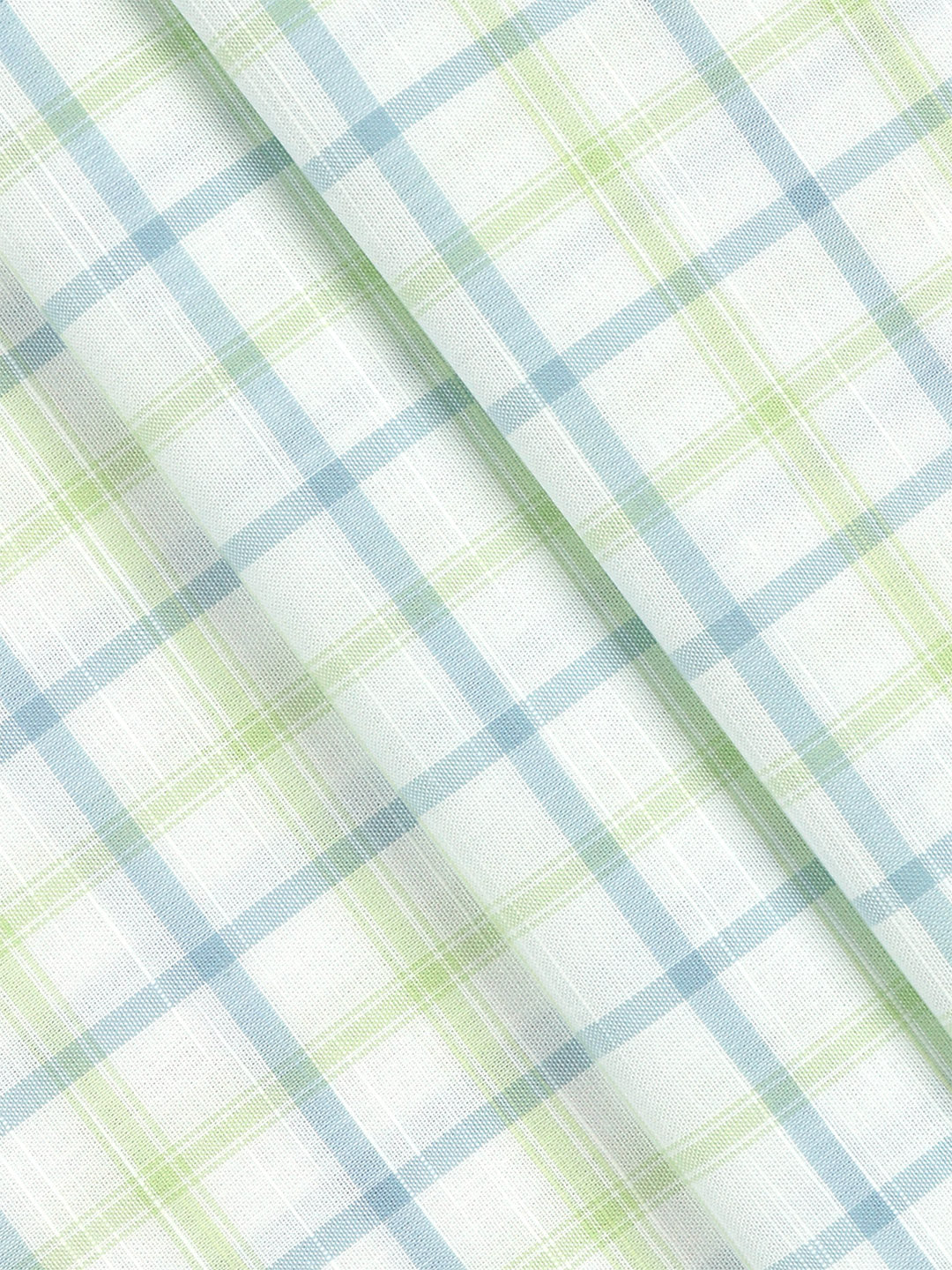 Men 100%Cotton Checks Shirt Fabric White Liberty Cotton