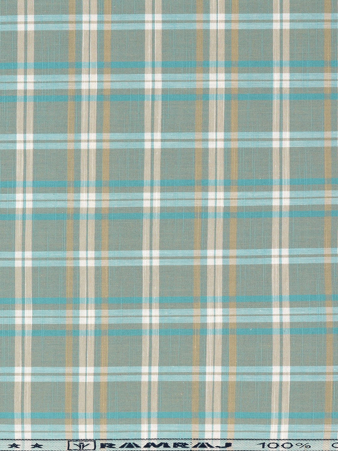 Men 100%Cotton Checks Shirt Fabric Blue Liberty Cotton