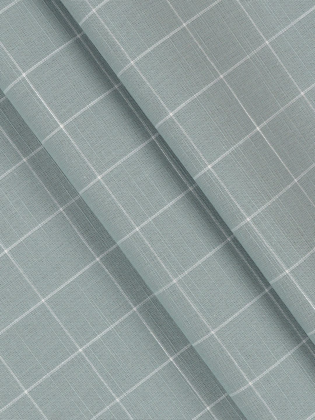 Men 100%Cotton Checks Shirt Fabric Bluish Grey Liberty Cotton