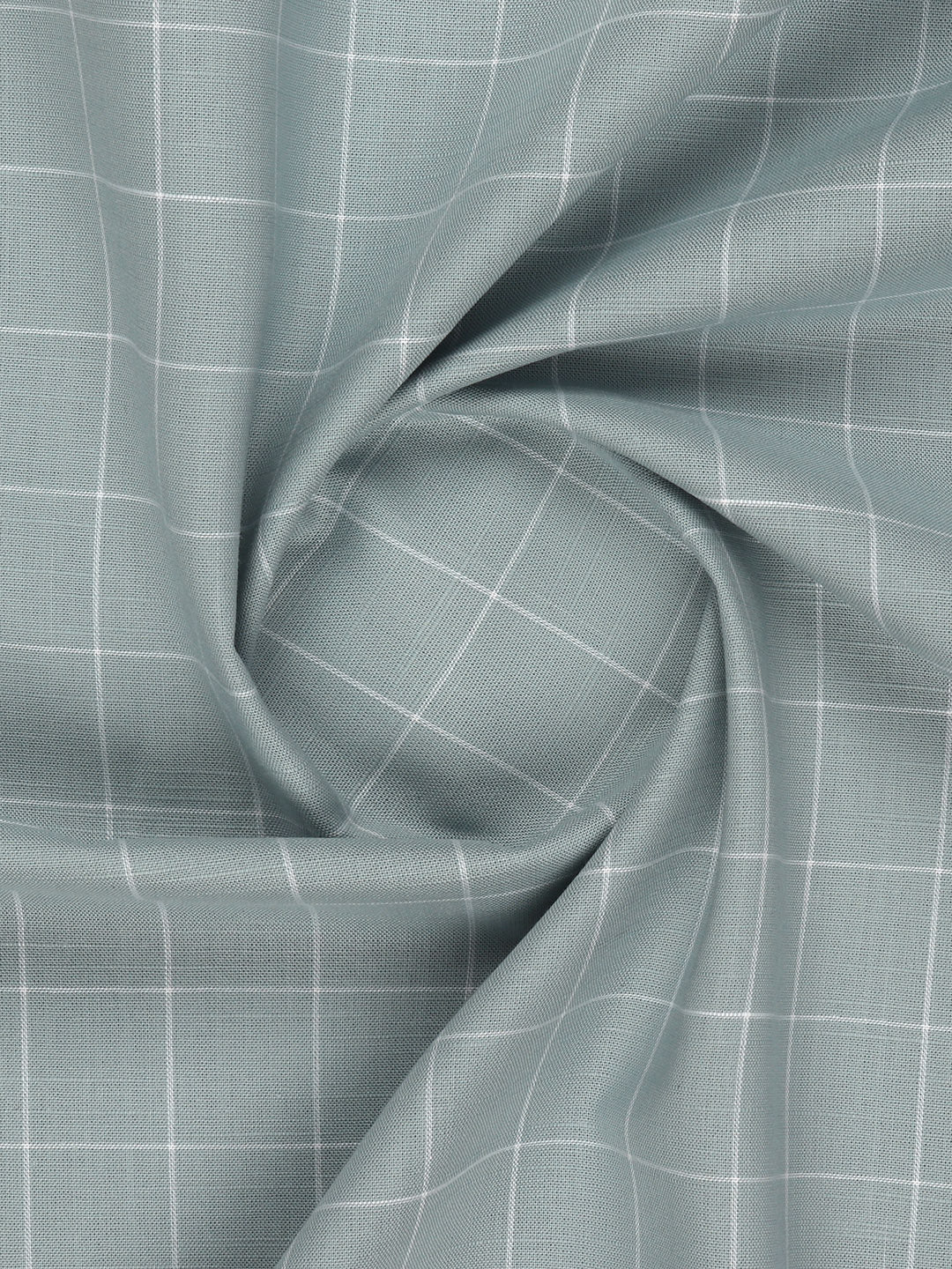 Men 100%Cotton Checks Shirt Fabric Bluish Grey Liberty Cotton